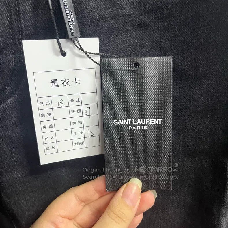 Saint Laurent Paris Saint Laurent Paris Classic Black Destroyed Mid Rise Denim Size US 28 / EU 44 - 2 Thumbnail
