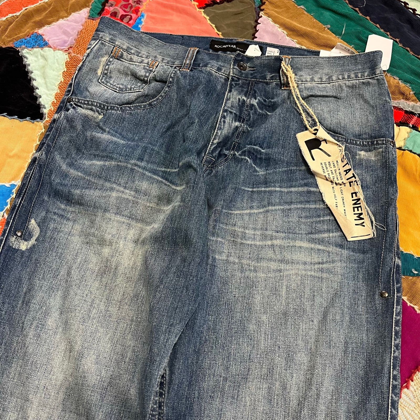 Rocawear Rocawear Y2K Baggy Skater Big Pocket Acid Washed Jeans 38x34 Size US 38 / EU 54 - 3 Thumbnail