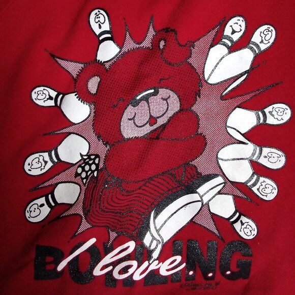 Jerzees Vintage Teddy Bear I Love Bowling Crewneck Sweatshirt Size US L / EU 52-54 / 3 - 1 Thumbnail
