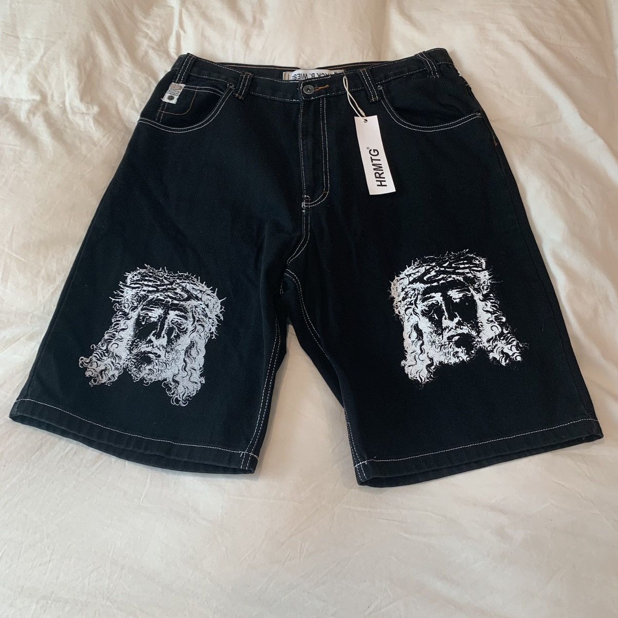 image of Grail Jesus Jorts Jack B Wiese X Hrmtg Black 36 Af in Blue, Men's