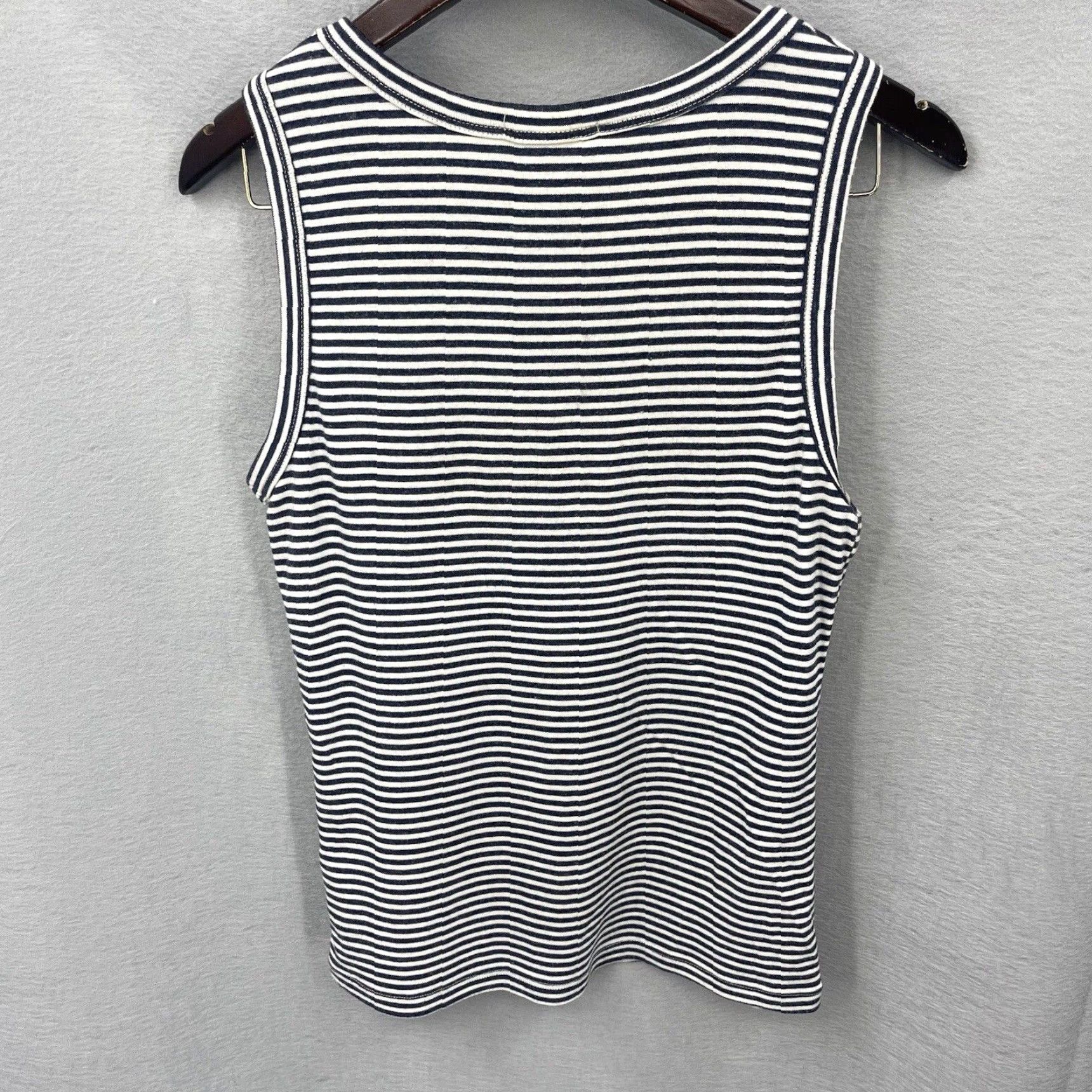 Vintage VINTAGE Lacausa Tank Top Women M Black Striped Basic Sleeveless Summer Boho 90s Women's Size M / US 6-8 / IT 42-44 - 7 Thumbnail