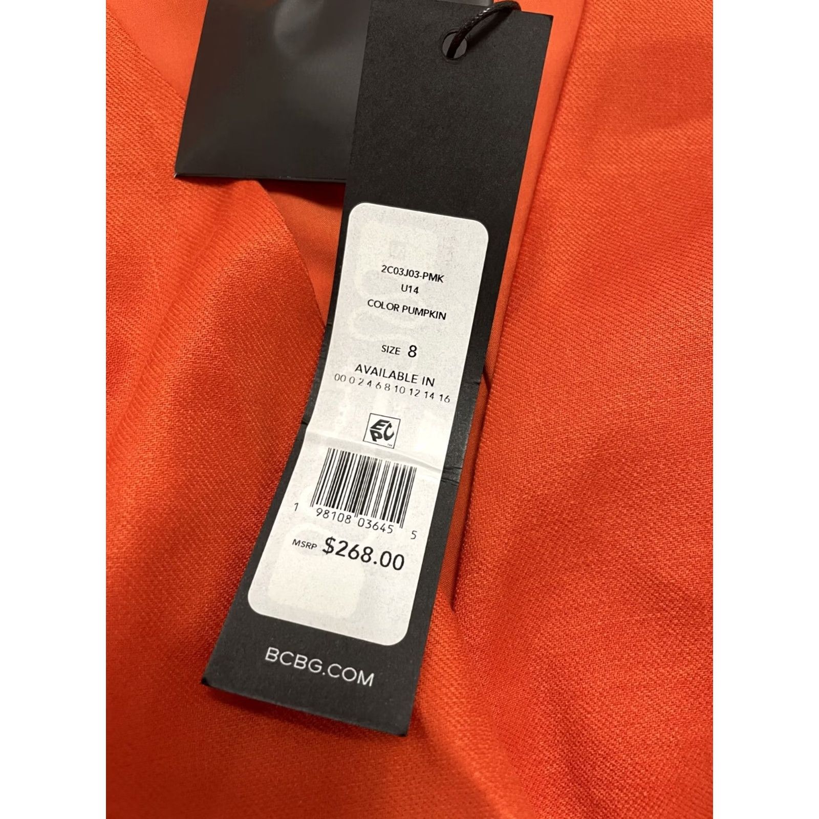 Bcbgmaxazria BCBG MAXAZRIA VEST CASCADING Orange 8 Womens Regular Polyester Color Size M / US 6-8 / IT 42-44 - 5 Thumbnail