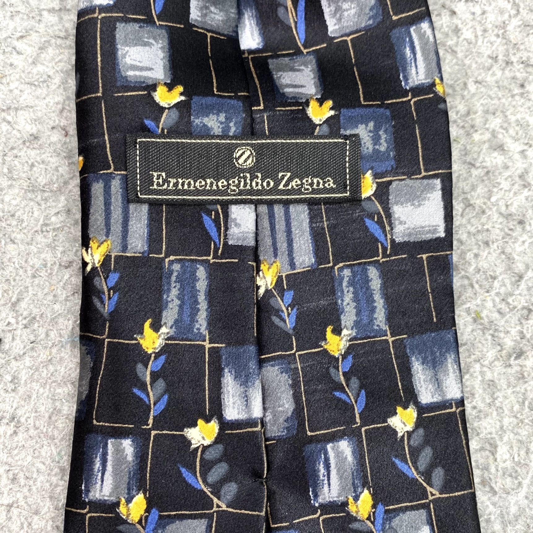 Ermenegildo Zegna ERMENEGILDO ZEGNA Necktie Men's Silk Blue Floral Classic Corpcore Business 90's Size ONE SIZE - 3 Thumbnail