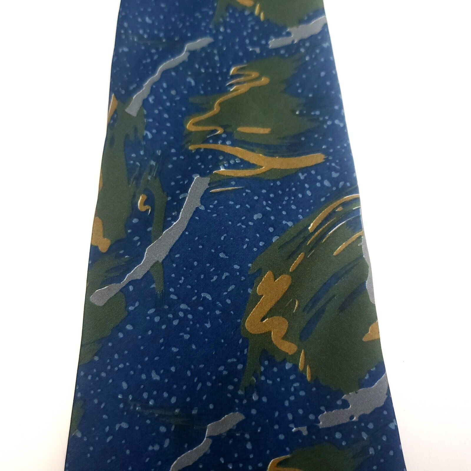 Oleg Cassini Oleg Cassini Blue Green Silk Tie Woven Abstract Size ONE SIZE - 2 Thumbnail