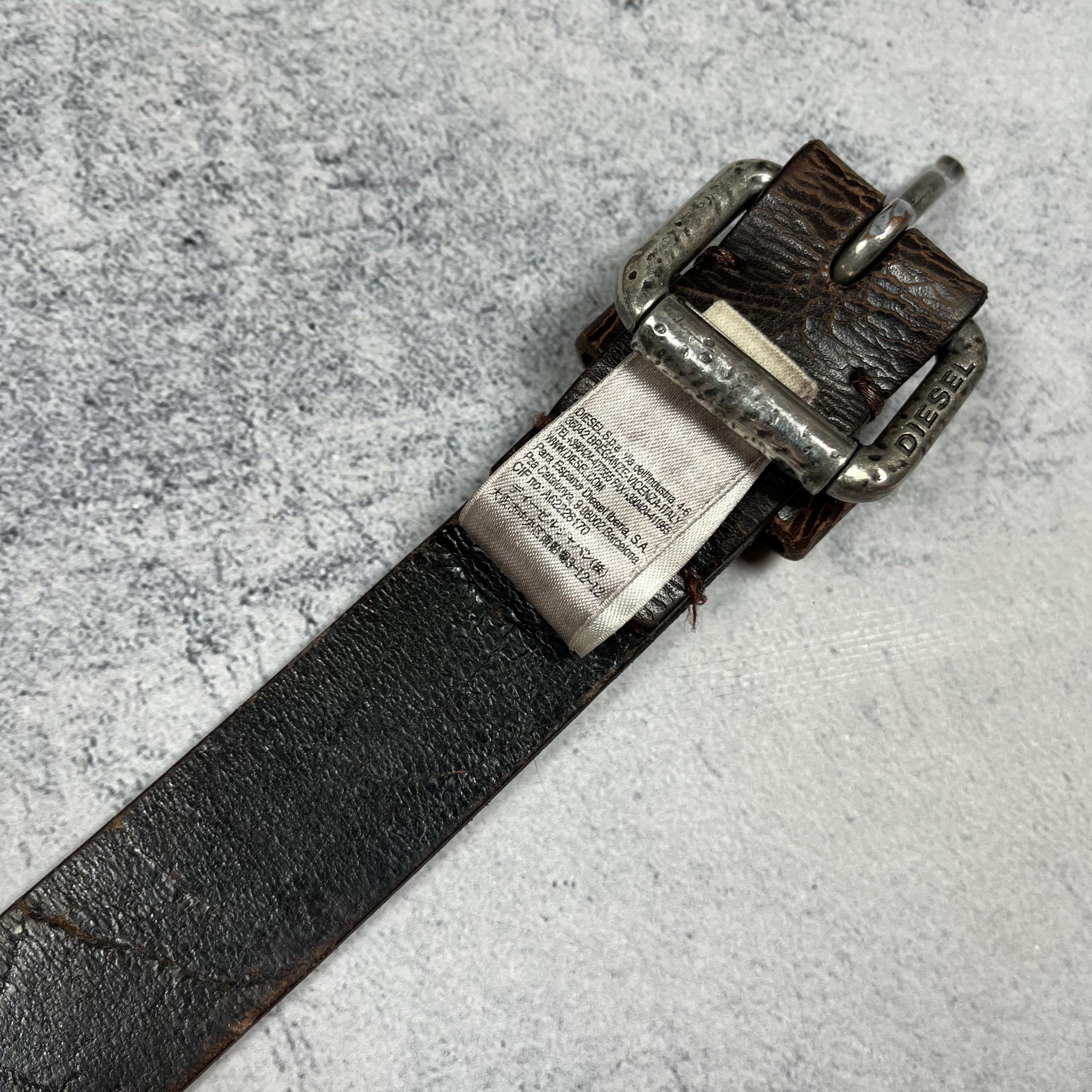 Diesel Vintage Diesel Cow Leather Y2K Brown Belt 00’s Size ONE SIZE - 12 Thumbnail