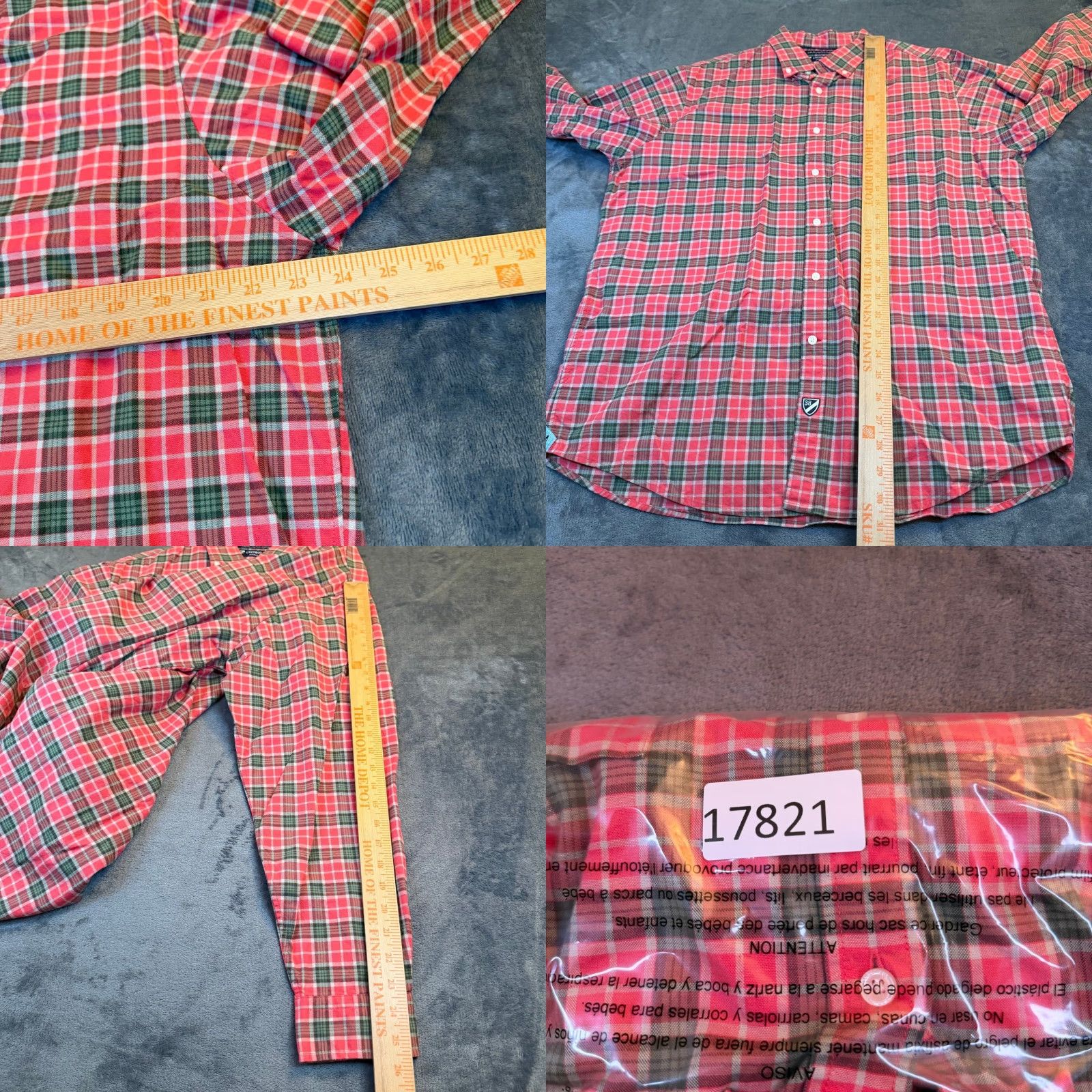 Cremieux Cremieux Shirt Mens XL Slim Fit Stretch Oxford Plaid Button-Down Red Multicolor University Preppy Casual Business Size US XL / EU 56 / 4 - 8 Thumbnail