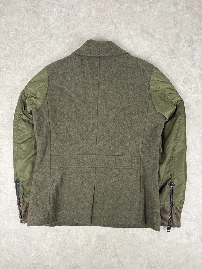 Diesel Diesel Khaki Green Caban Wool & Nylon Hybrid Bomber Jacket Size US M / EU 48-50 / 2 - 5 Thumbnail