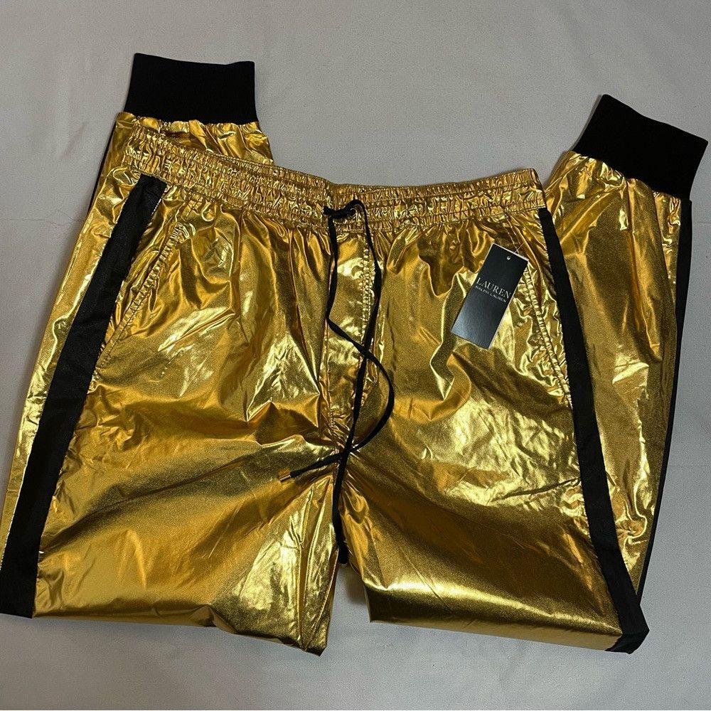 Lauren Ralph Lauren NWT New $225 Lauren Ralph Lauren Gold Metallic Taffeta Jogg Size 32" / US 10 / IT 46 - 9 Thumbnail