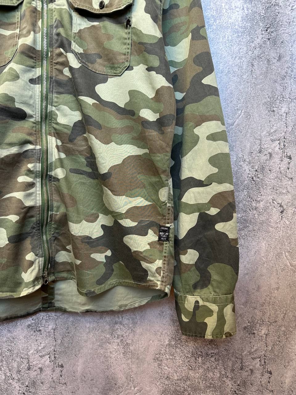 Replay Replay Camouflage Overshirt Full Zip Jacket Shirt US Army Size US L / EU 52-54 / 3 - 9 Thumbnail