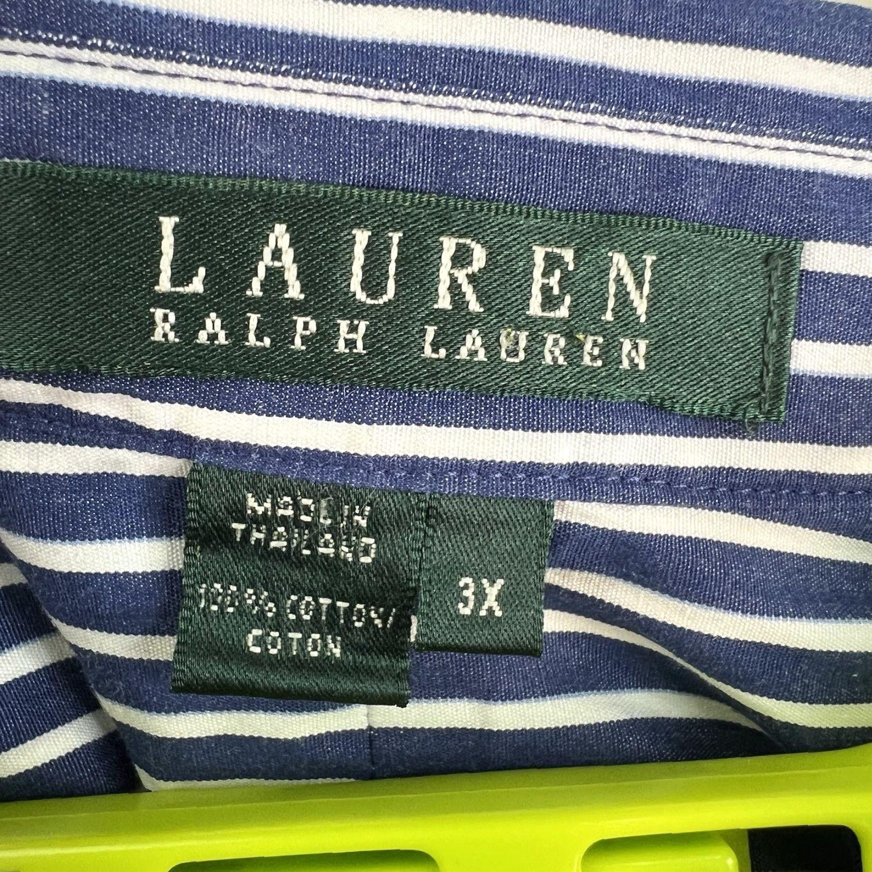 Ralph Lauren VINTAGE Lauren Ralph Lauren Dress Shirt Men 3XL Long Sleeve Striped Blue Cotton Formal Size US XXL / EU 58 / 5 - 6 Thumbnail