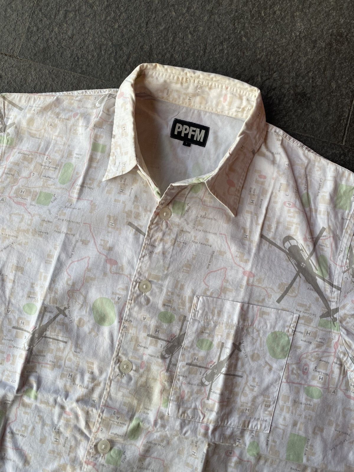 PPFM Ppfm japanese brand allover map shirts Size US L / EU 52-54 / 3 - 2 Thumbnail