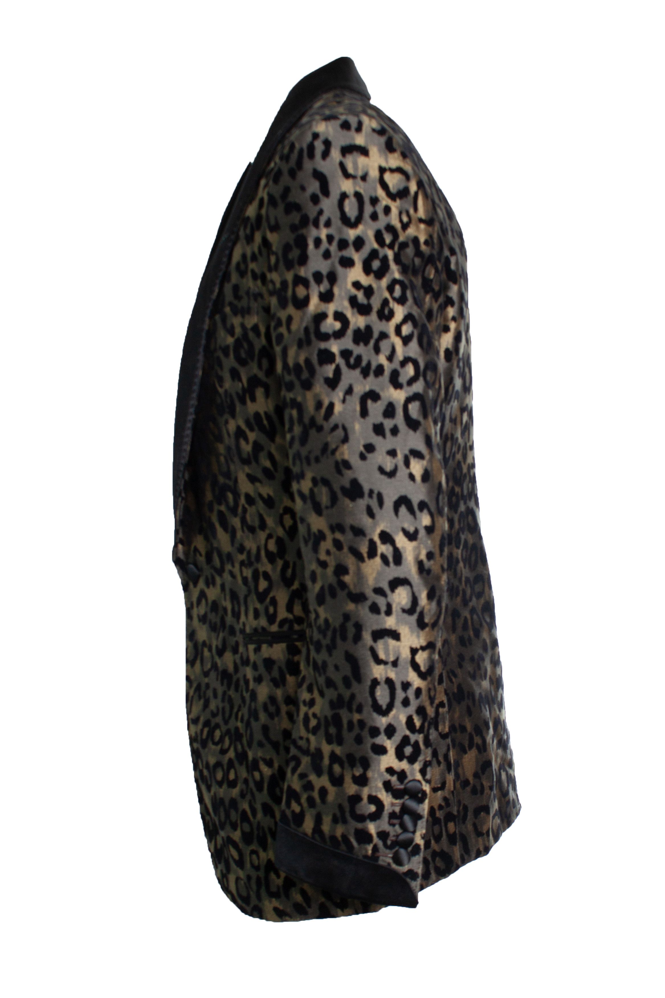 Tom Ford Tom Ford, Shelton Leopard printed tuxedo jacket Size 52R - 4 Thumbnail