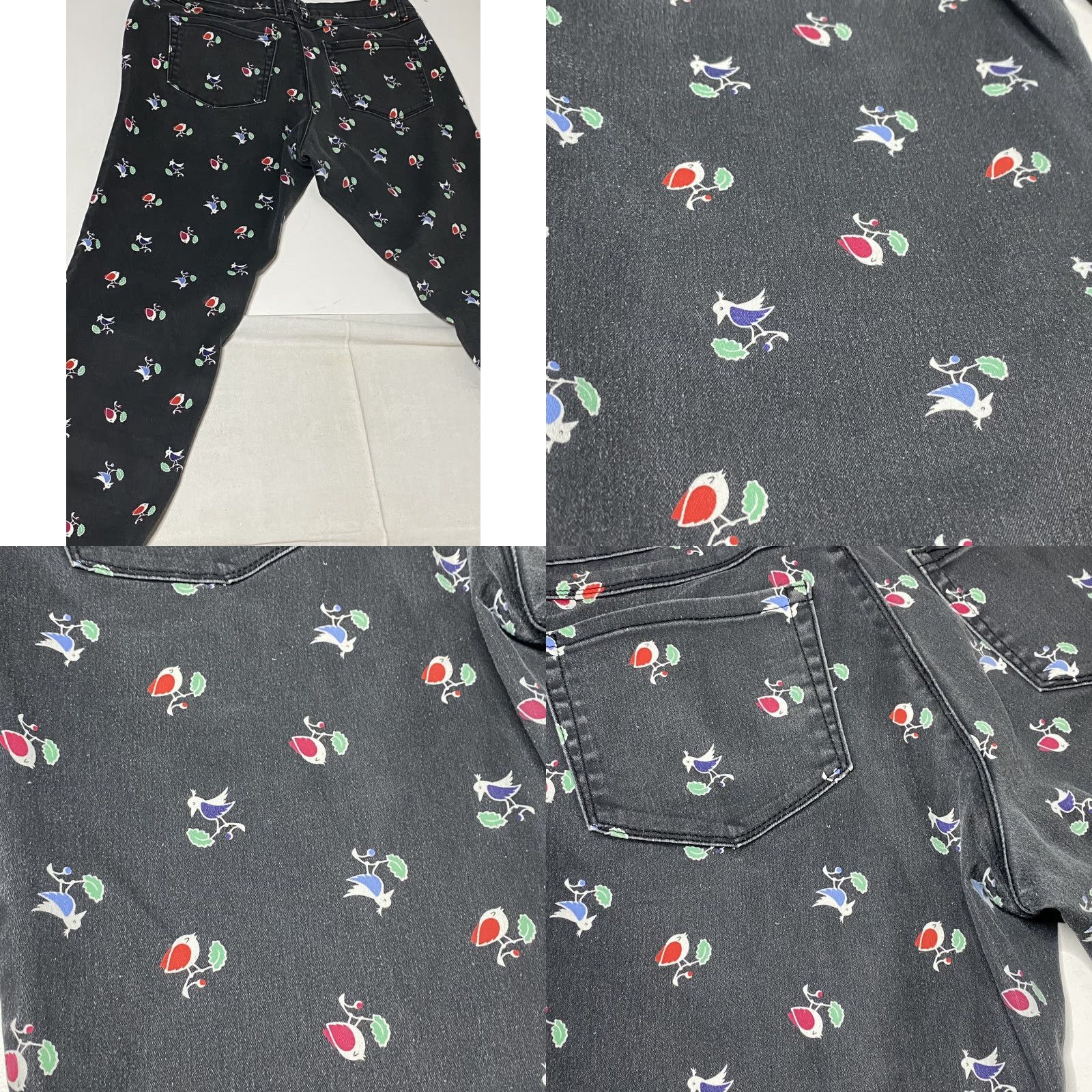 Tommy Hilfiger VINTAGE Tommy Hilfiger Jeans Bird Print Women’s 15 Jeans 90s Birds Black Straight Womens Size 36" / US 14 / IT 50 - 8 Thumbnail