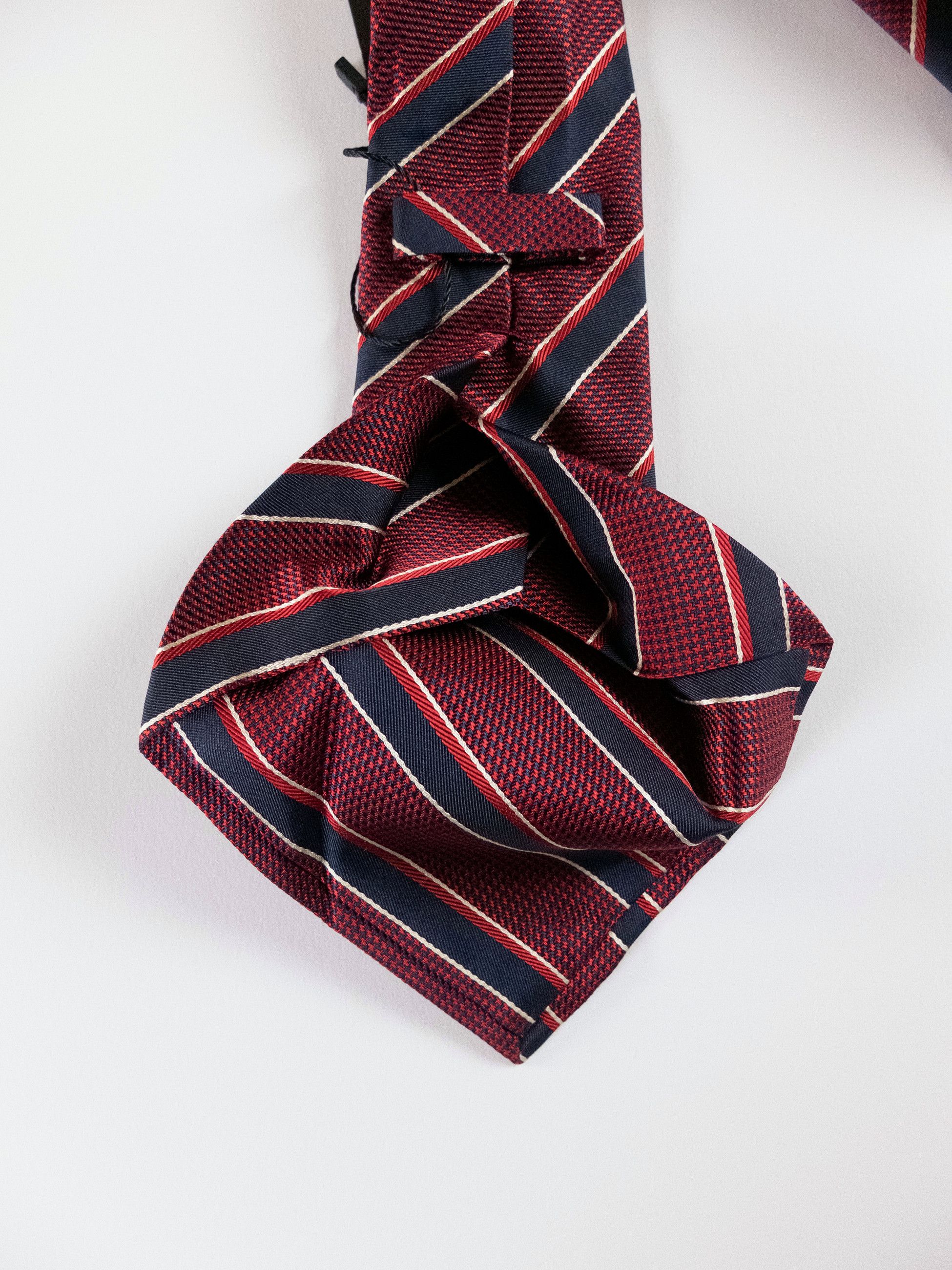 Kiton KITON Napoli hand made red striped silk tie authentic Size ONE SIZE - 4 Thumbnail