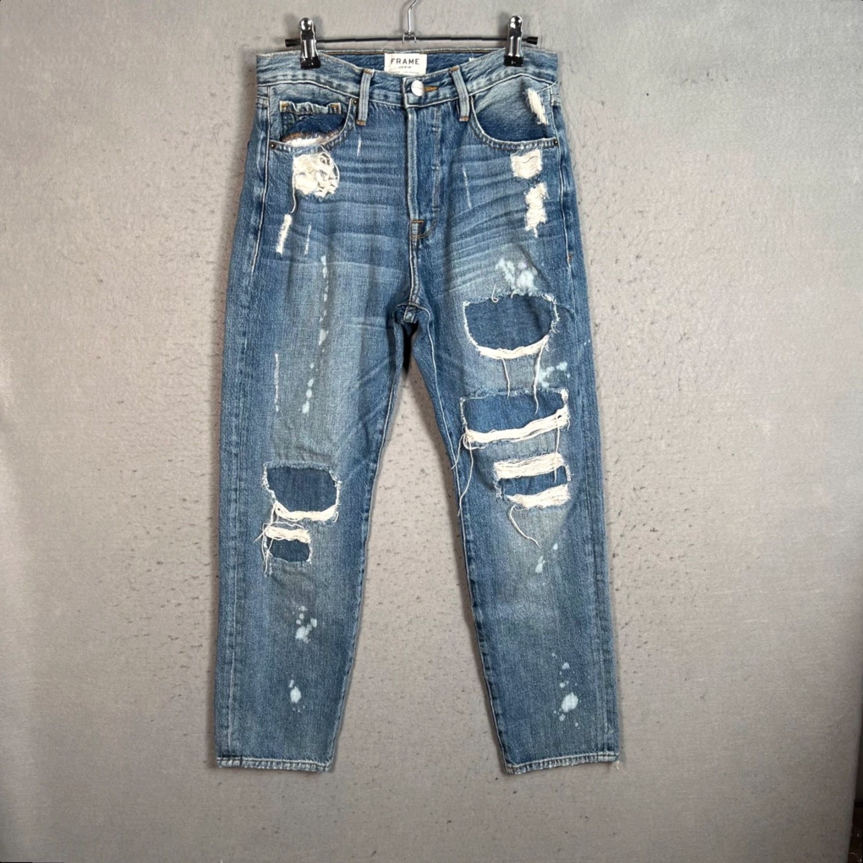 Frame FRAME Jeans Womens Size 26 Distressed 5-Pocket Denim Blue Straight Vintage? No - Frame Size 26" / US 2 / IT 38 - 2 Thumbnail