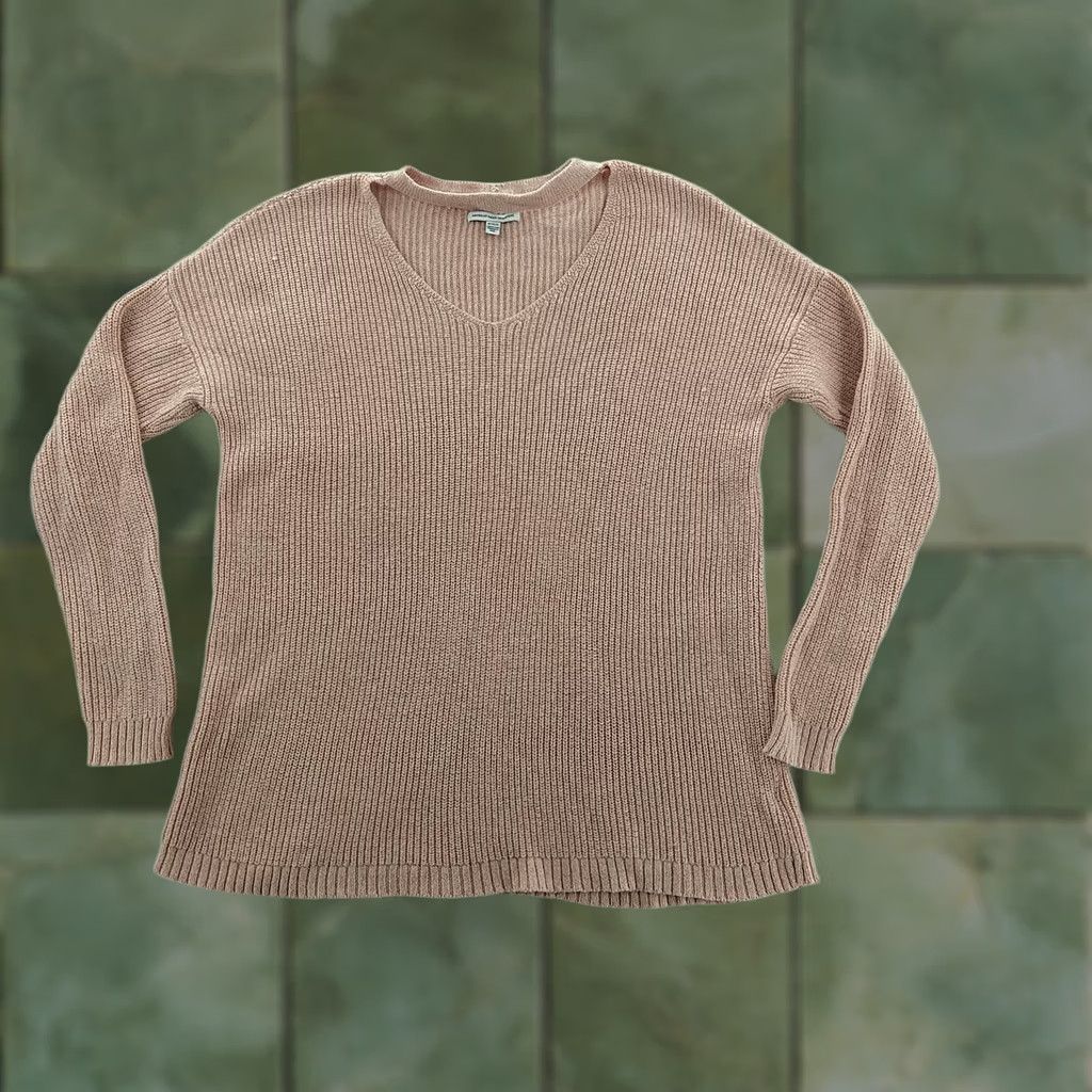 American Eagle Outfitters Stylish Minimalist Cotton Crew Neck Sweater Women Size M Size M / US 6-8 / IT 42-44 - 1 Thumbnail