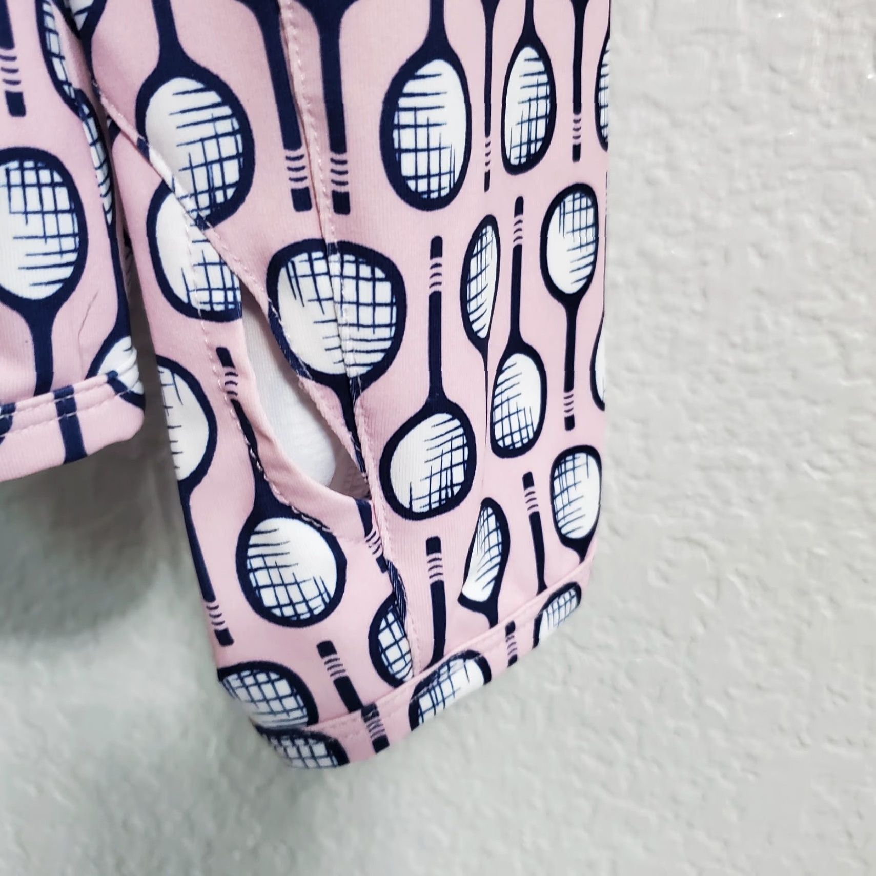 Pinko VINTAGE San Soleil Jacket Women M Pink Tennis Raquet Print Full Zip UV 50 Long Sleeve Size M / US 6-8 / IT 42-44 - 6 Thumbnail