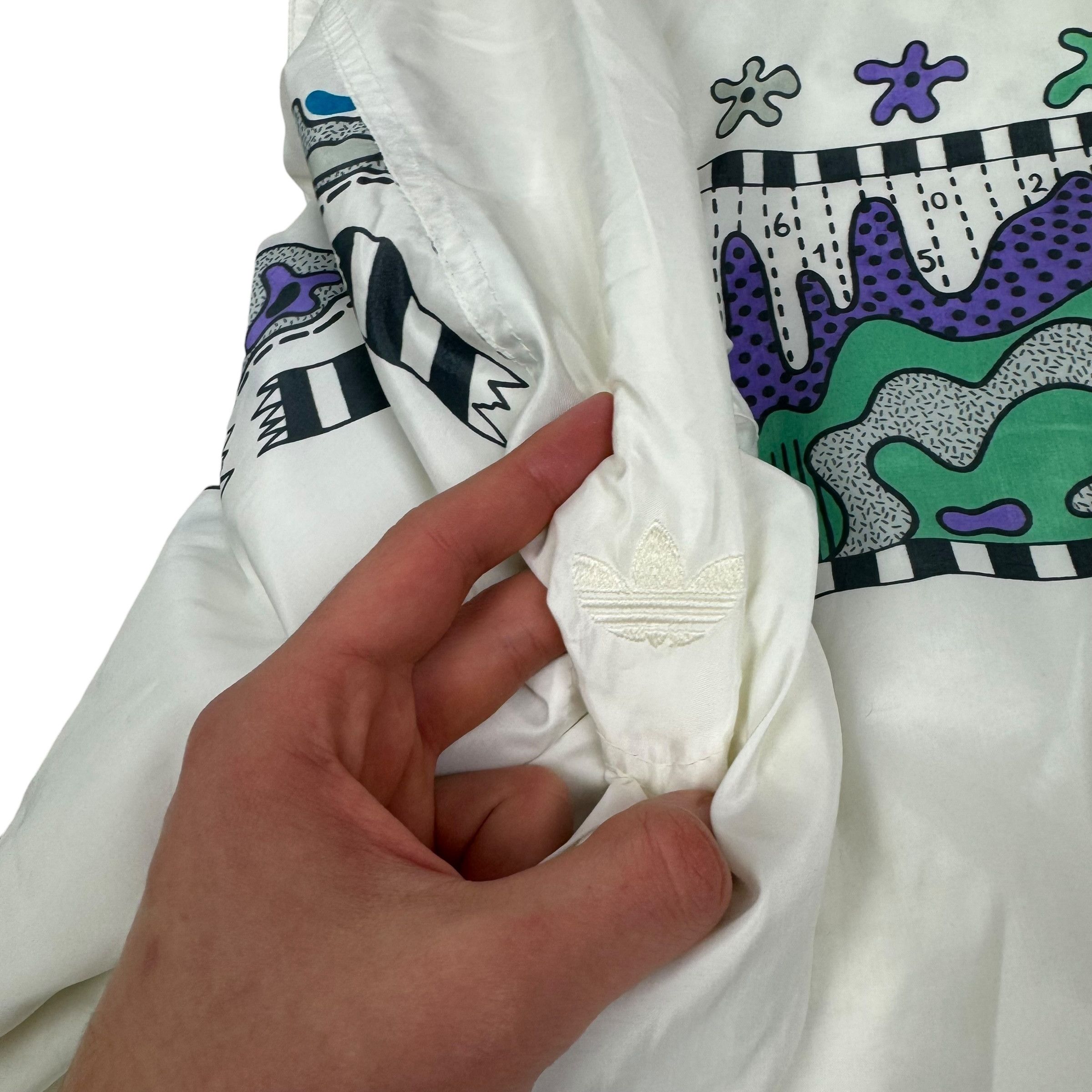 Adidas Vintage Adidas Men's White Printed Full Zip Track Jacket 40 Size US L / EU 52-54 / 3 - 8 Thumbnail