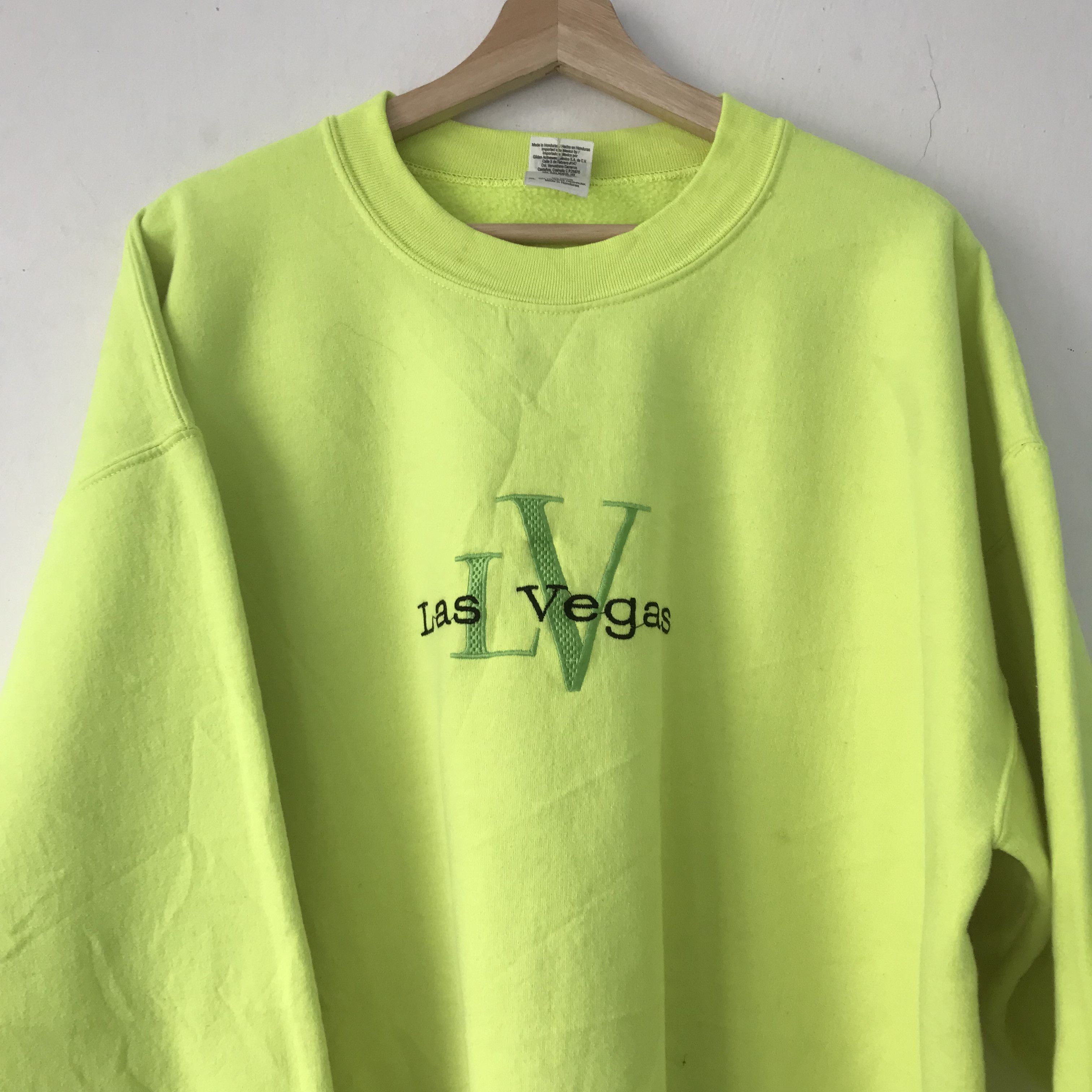 Vintage Vintage Las Vegas Usa Green Sweatshirt - 428 Size US XL / EU 56 / 4 - 7 Thumbnail