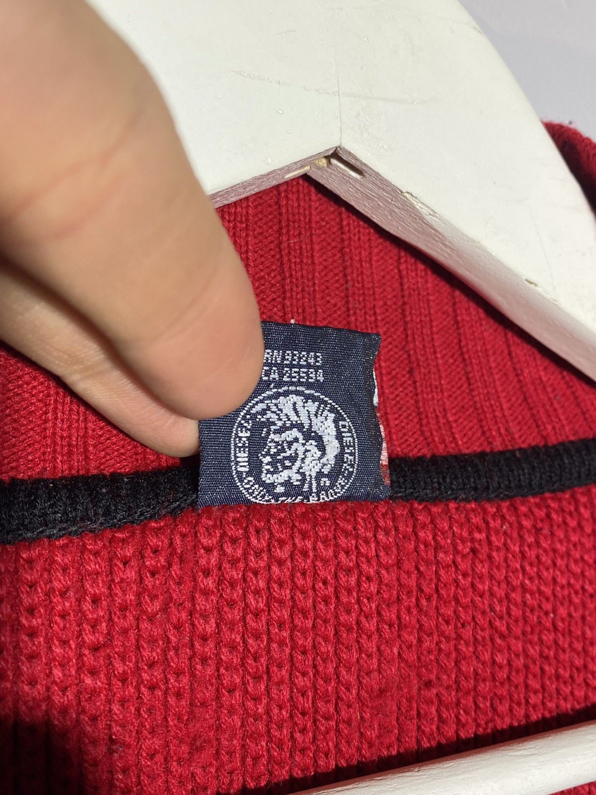 Diesel 🔥 Y2K DIESEL RED ZIP NECK SWEATER TECH CORE AESTHETIC Size US L / EU 52-54 / 3 - 11 Thumbnail