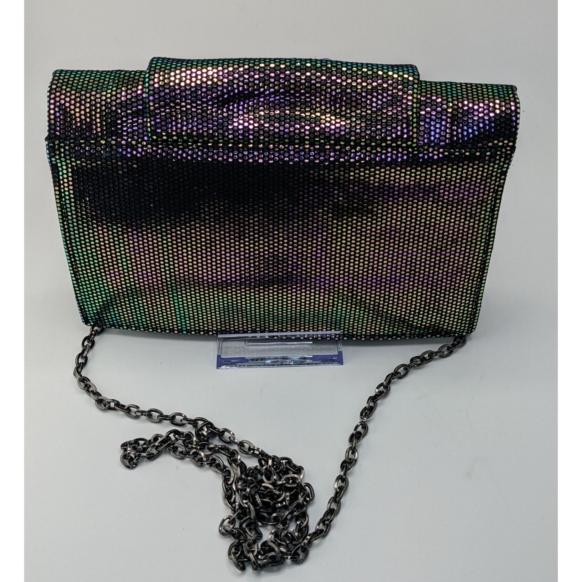 Halston Heritage Halston Heritage Purple Iridescent Clutch Bag With 24" Chain Size ONE SIZE - 12 Thumbnail