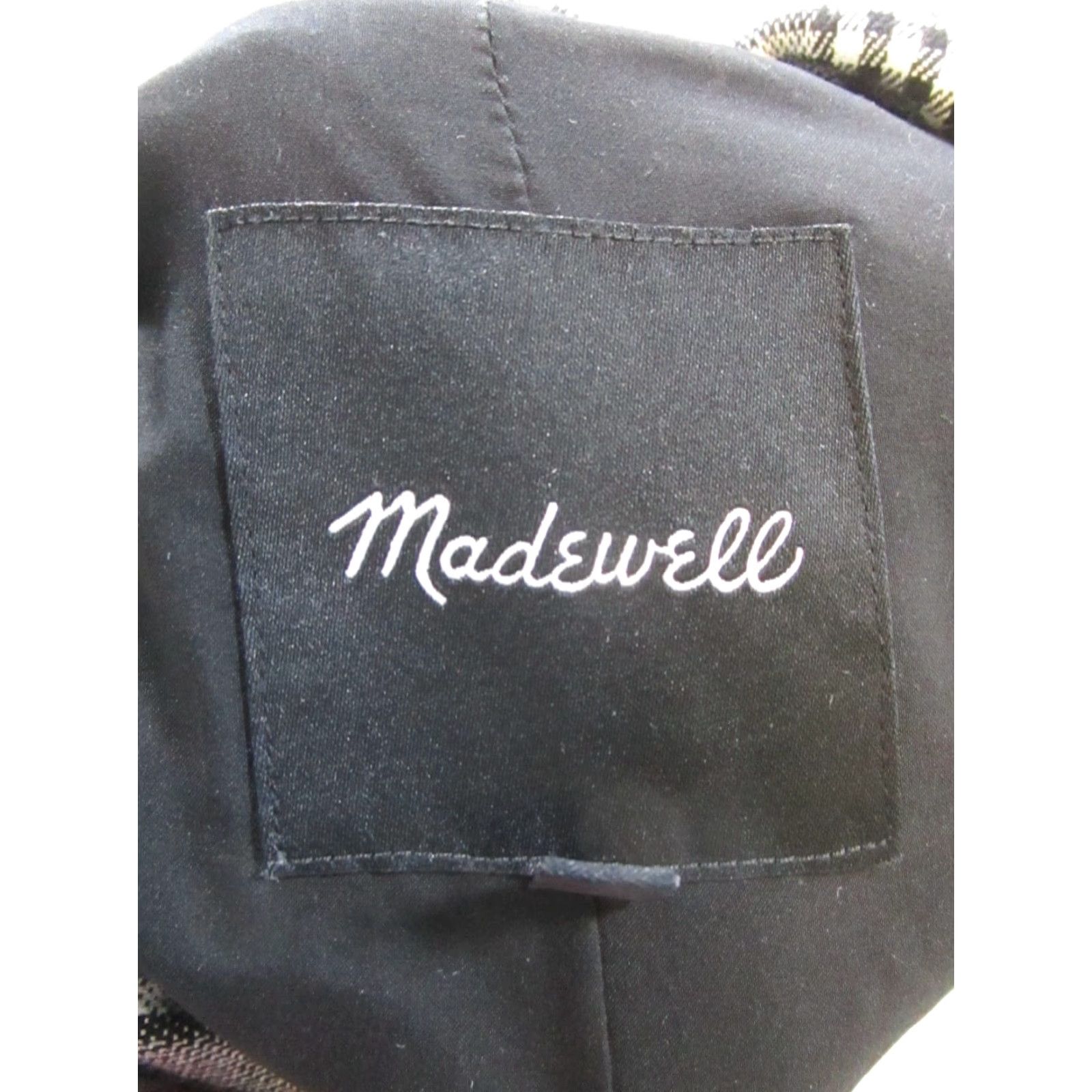 Madewell Madewell Coat Womens Medium Gray Black Plaid Pea Coat Long Sleeve Button Mid-Length Polyester Lining Regular Size M Jacket/Coat Category: Coat Size M / US 6-8 / IT 42-44 - 3 Thumbnail