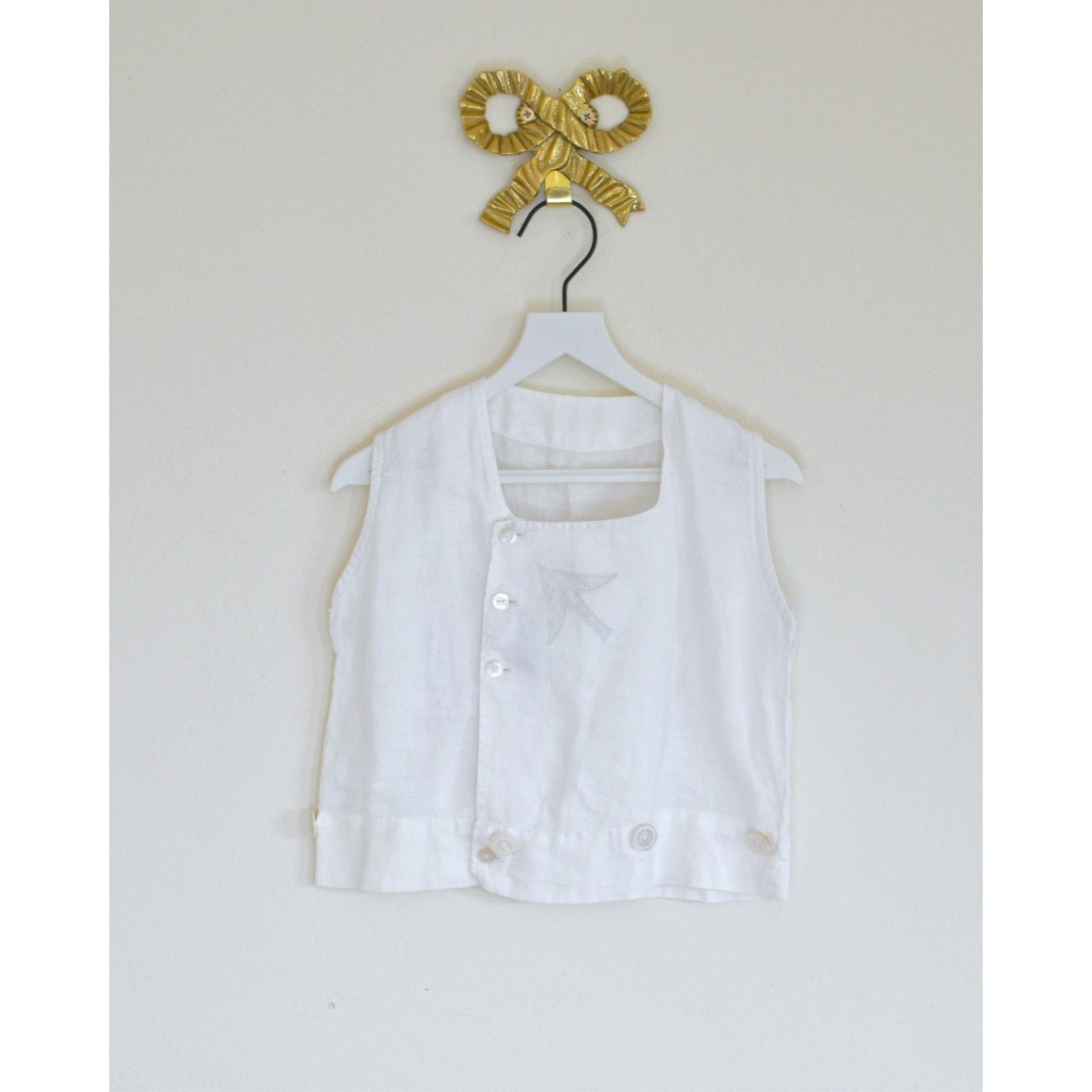 Vintage vintage 1920's OFAK Linen Vest / 3T Size XXS / US 00 / IT 34 - 1 Thumbnail