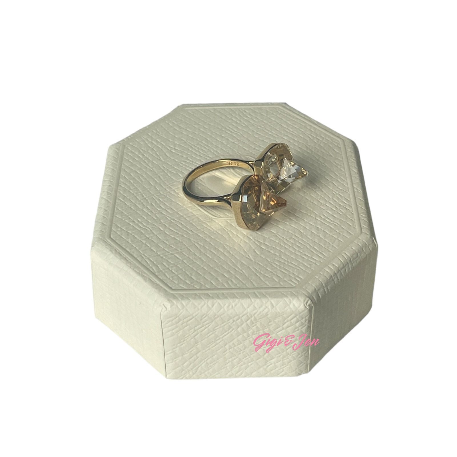 Swarovski Swarovski Ortyx open ring Pyramid cut plated 52/6 Size ONE SIZE - 4 Thumbnail