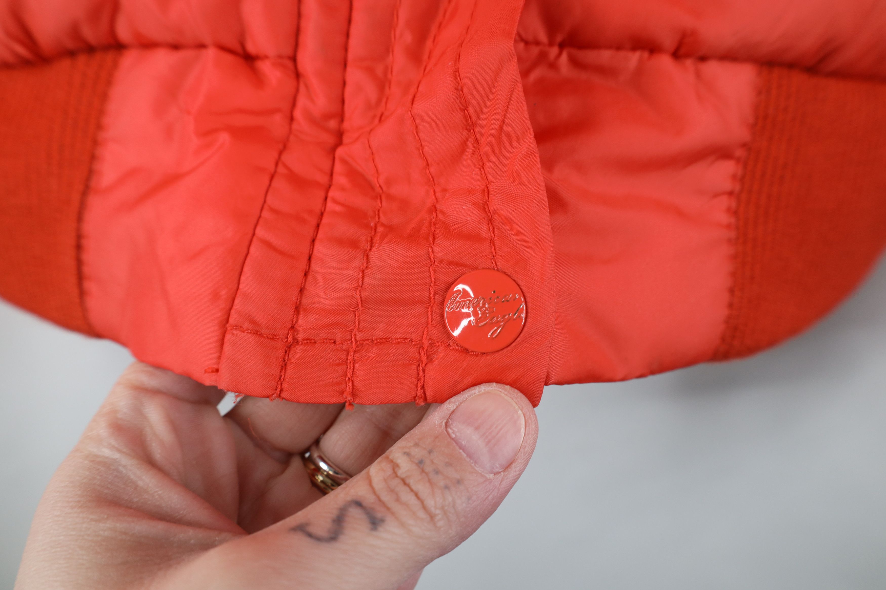 American Eagle Outfitters Vintage 90s Y2K American Eagle Cropped Puffer Jacket Orange Size M / US 6-8 / IT 42-44 - 5 Thumbnail