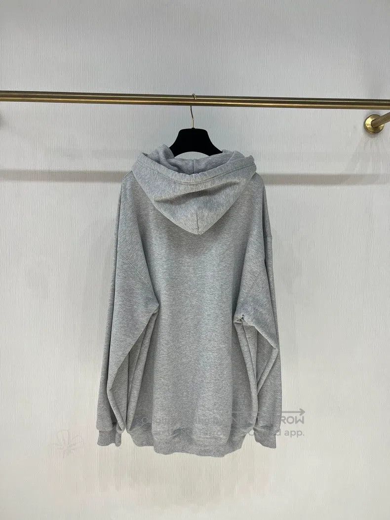 Balenciaga Balenciaga Gray Letter Print Hooded Sweatshirt Size US L / EU 52-54 / 3 - 2 Thumbnail