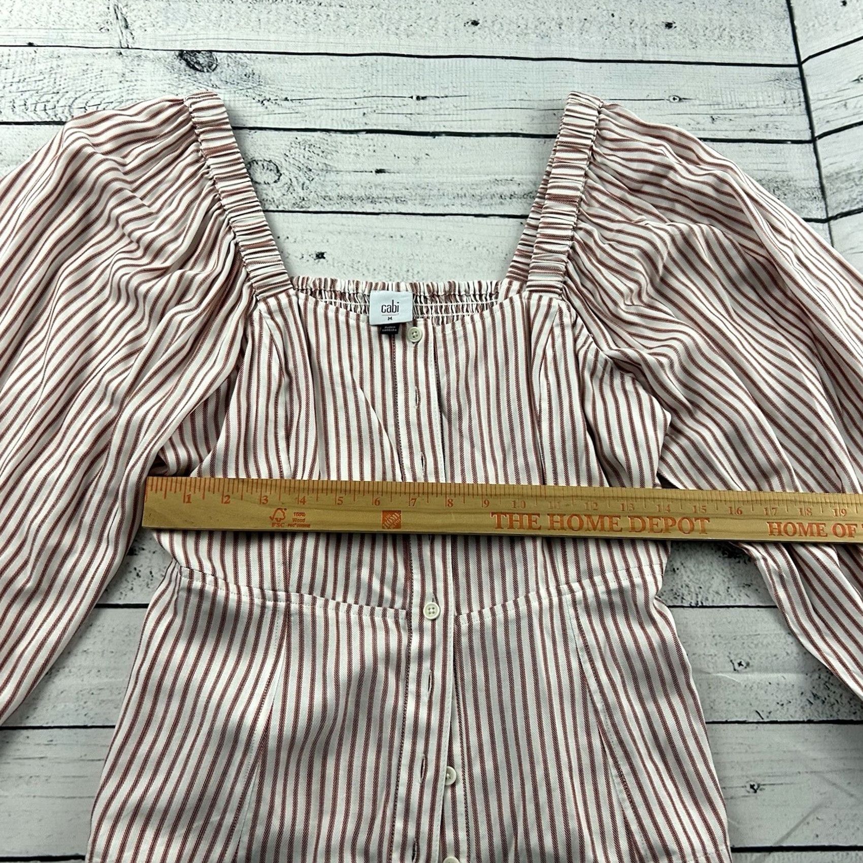 Vintage CAbi Striped Off The Shoulder Sleeveless Button-Up Shirt Women's M Red Size M / US 6-8 / IT 42-44 - 4 Thumbnail