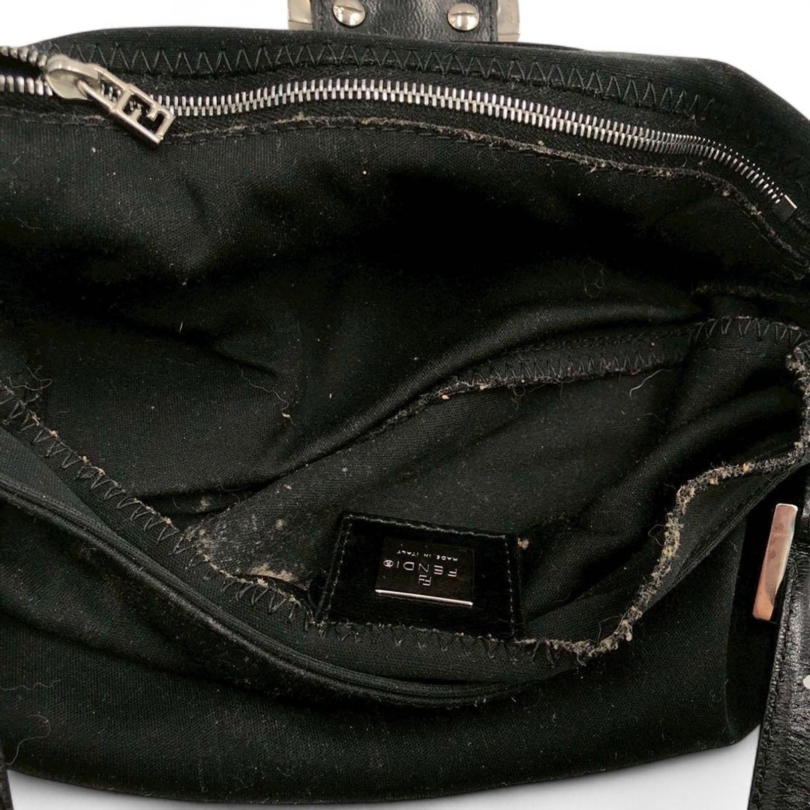 Fendi Fendi - Black Women's Shoulder Bag with Silver Buckle Size ONE SIZE - 7 Thumbnail