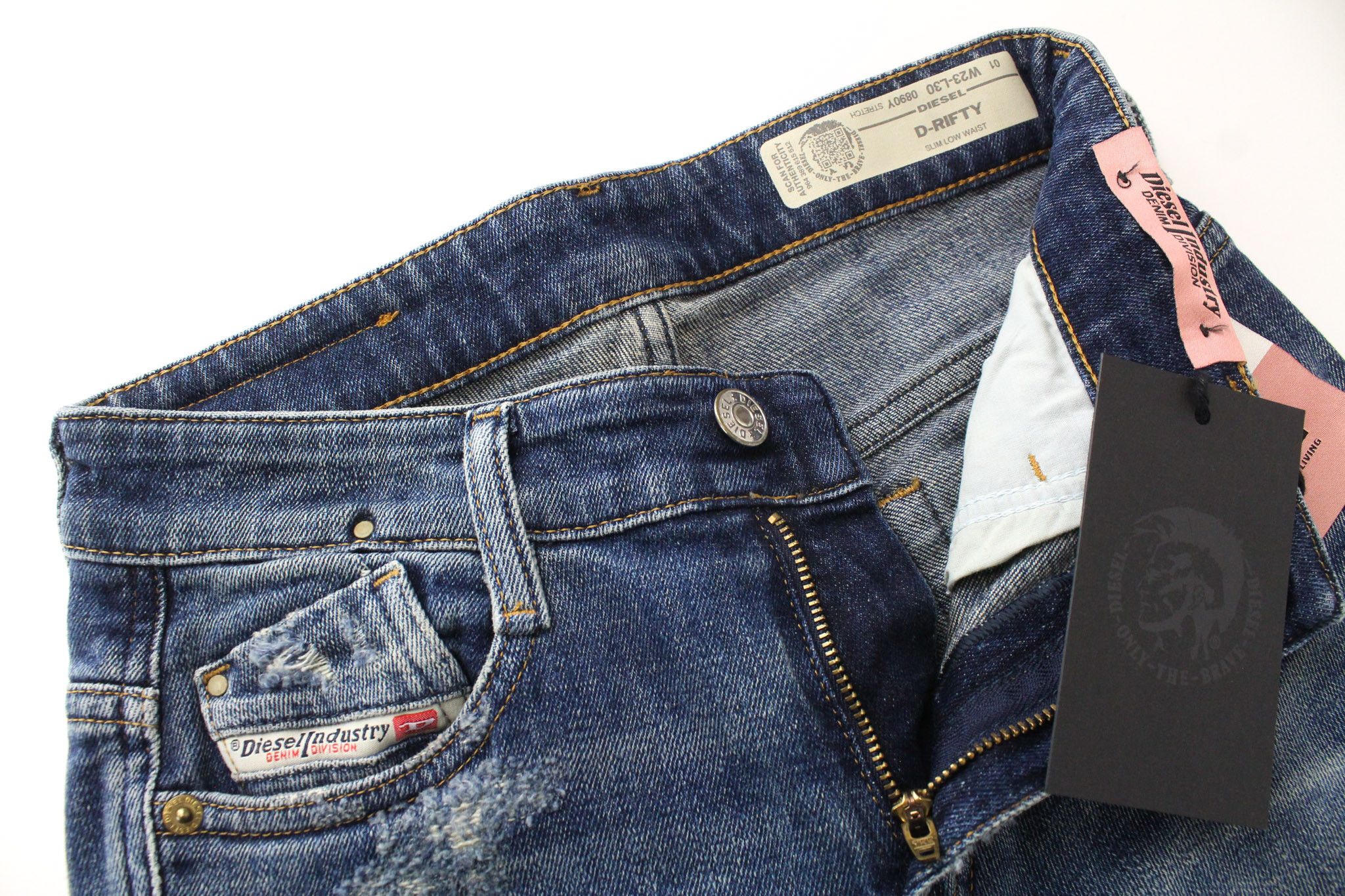 Diesel D-RIFTY 0890Y W23/L30 Blue Girls Jeans 71339 Size 23" - 4 Thumbnail