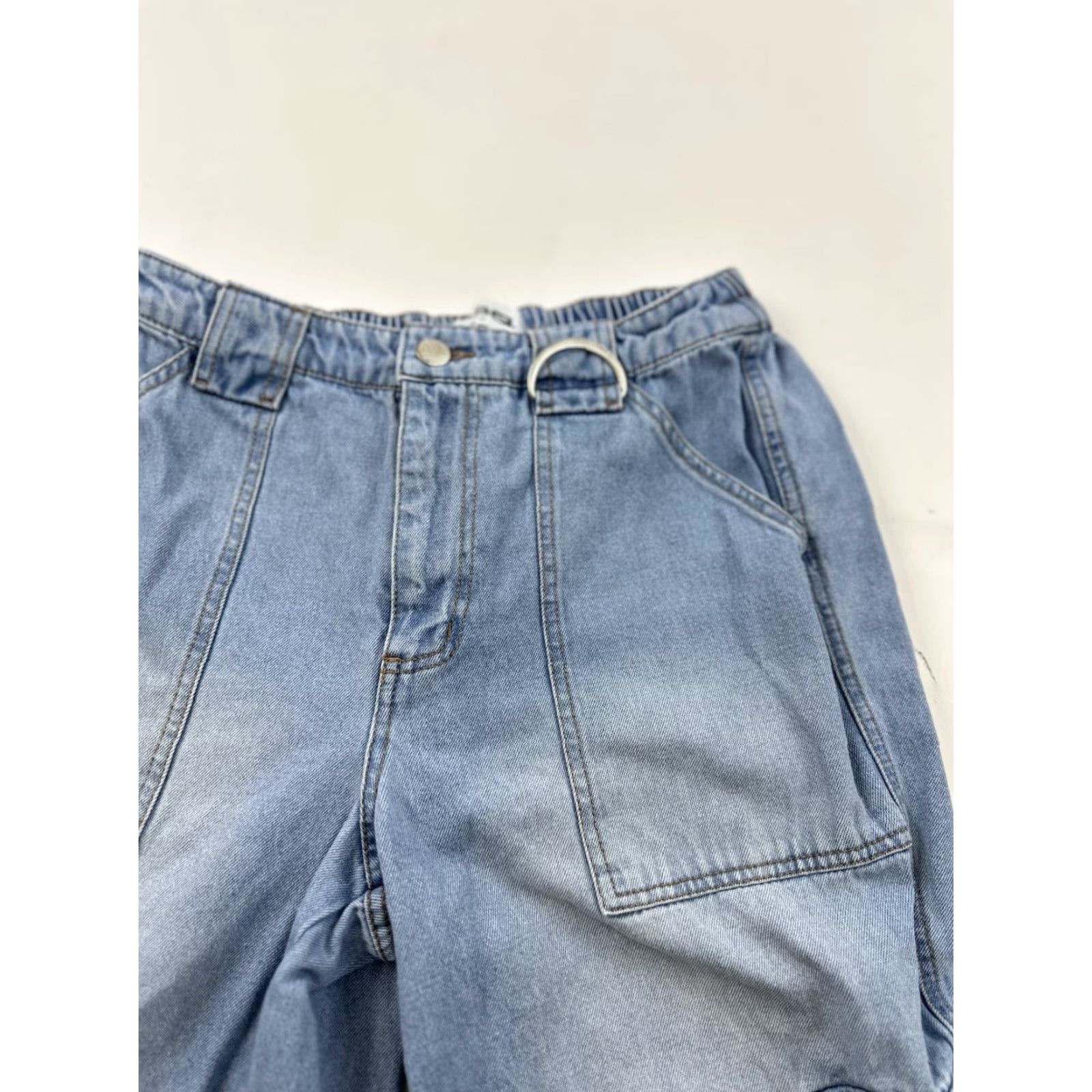 Rsq RSQ Jeans Women’s Jeans 90s Distressed Wide Leg Baggy Cargo Blue 27 Inseam 31 Denim Cotton Button Closure Size 27" / US 4 / IT 40 - 3 Thumbnail