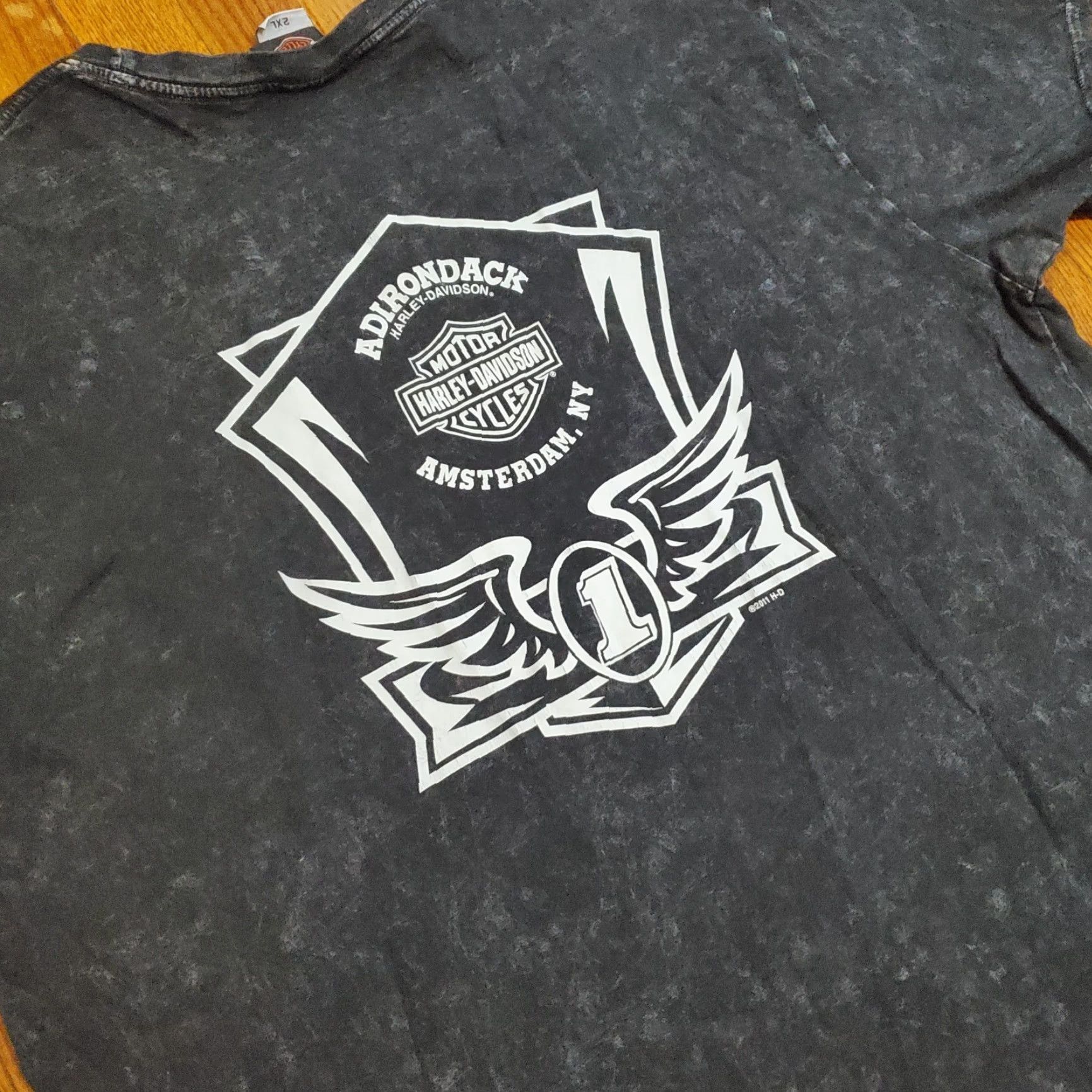 Harley Davidson VINTAGE Harley-Davidson T-Shirt 2XL Black Acid Wash No Cages Adirondack Y2K Size US XXL / EU 58 / 5 - 8 Thumbnail