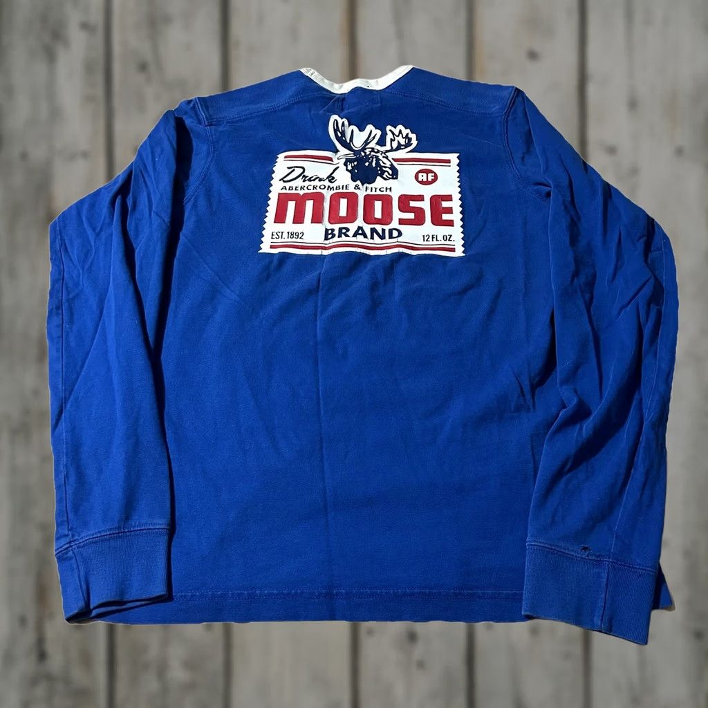 Abercrombie & Fitch VINTAGE Abercrombie & Fitch Moose Long Sleeve Ringer Shirt Size S Blue Mens Small Size US S / EU 44-46 / 1 - 1 Thumbnail