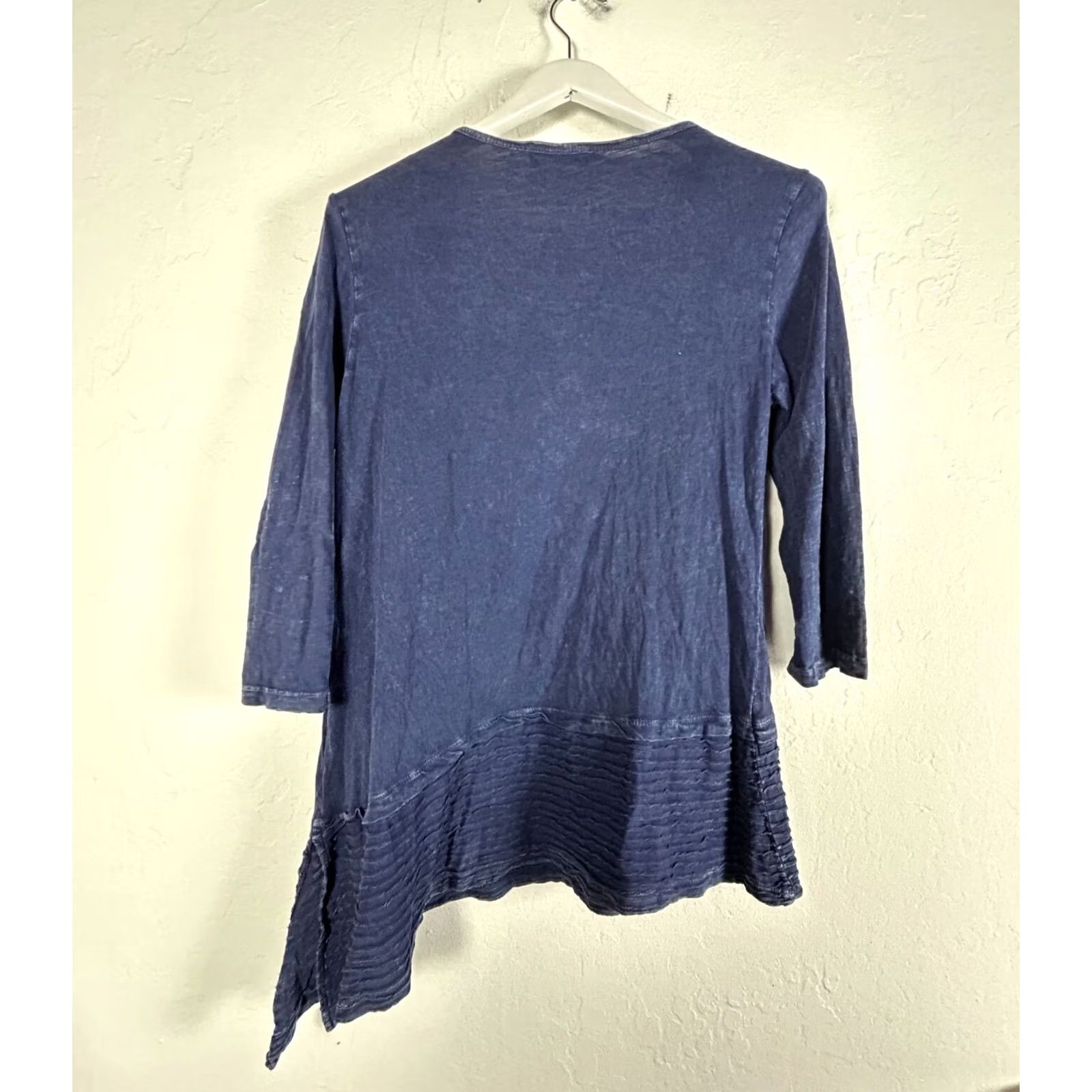 Vintage Jess & Jane Womens Small Blue Floral 3/4 Sleeve Tunic Top Size S / US 4 / IT 40 - 2 Thumbnail