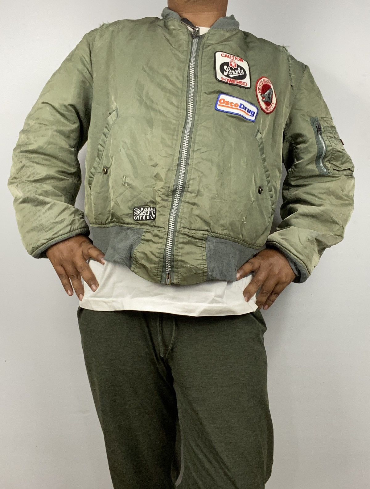 Alpha Industries MA 1 Crazy Design The Wildhearts Worn Distressed Jacket Size US L / EU 52-54 / 3 - 2 Thumbnail