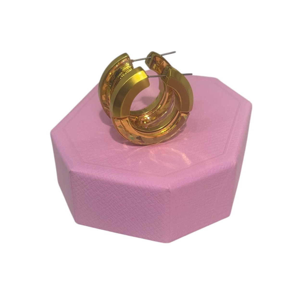 Swarovski Swarovski Women's Hoop Earrings Lucent Yellow Gold Aluminum Size ONE SIZE - 1 Thumbnail