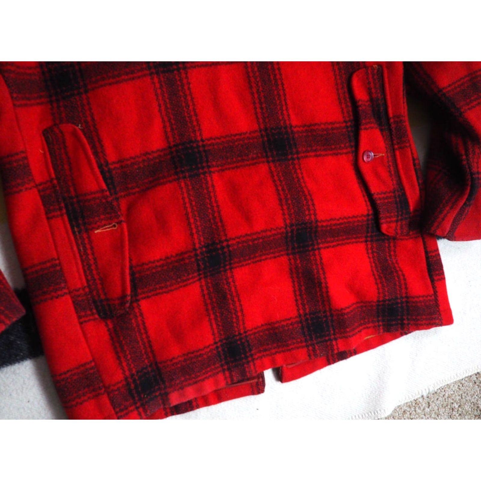 Vintage VTG Penneys USA Mackinaw Jacket Coat Mens L Wool Zip Plaid Red Black 50s Size US L / EU 52-54 / 3 - 4 Thumbnail
