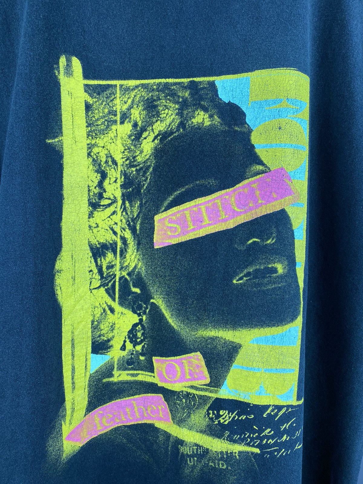 Vintage × Zine Vintage 90s Anarchy Graphic Face Print T-Shirt Size US L / EU 52-54 / 3 - 5 Thumbnail