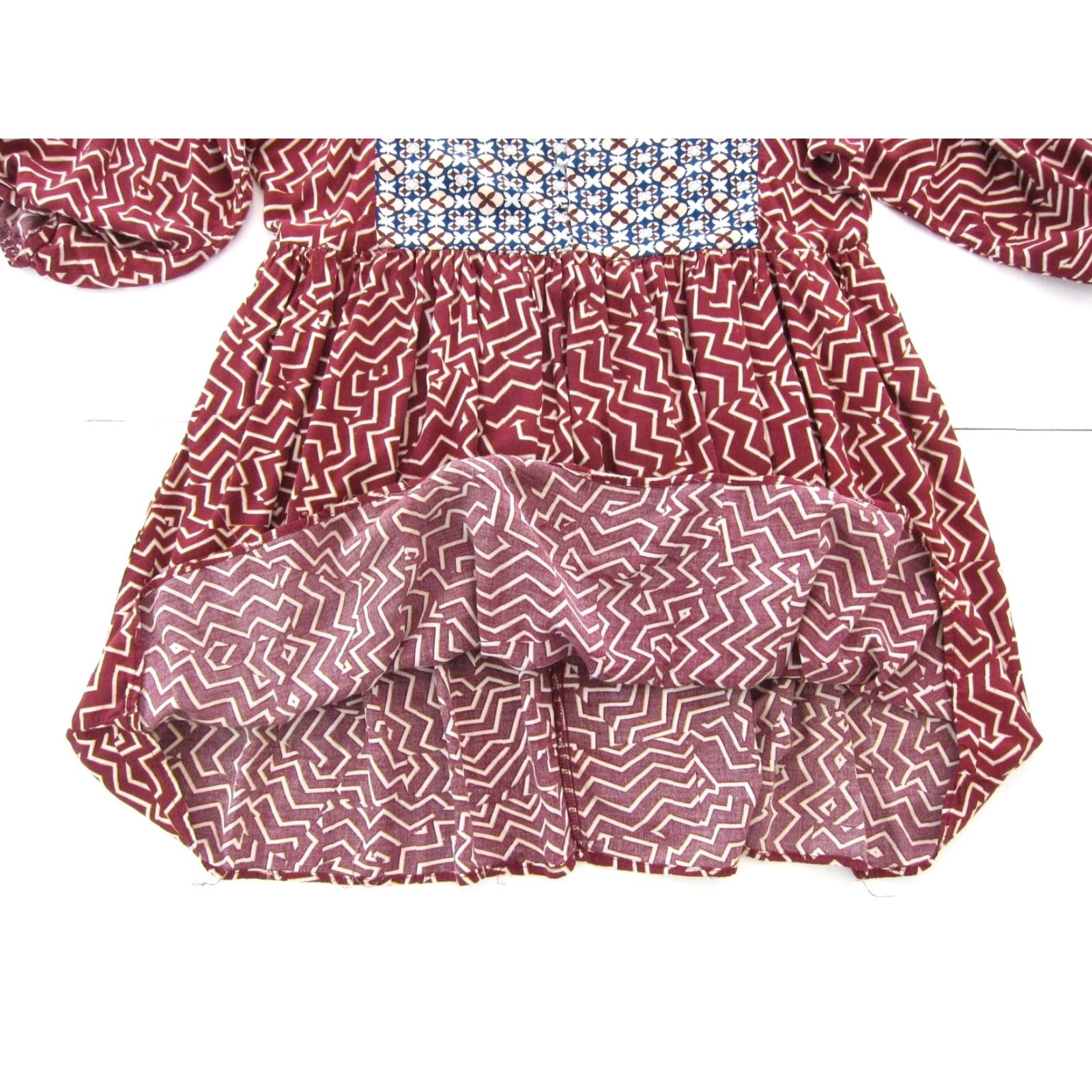 Vintage Hayden Los Angeles 100% Rayon Red Floral Geometric Tunic Smock Dress L - Vintage? (No) Size L / US 10 / IT 46 - 5 Thumbnail