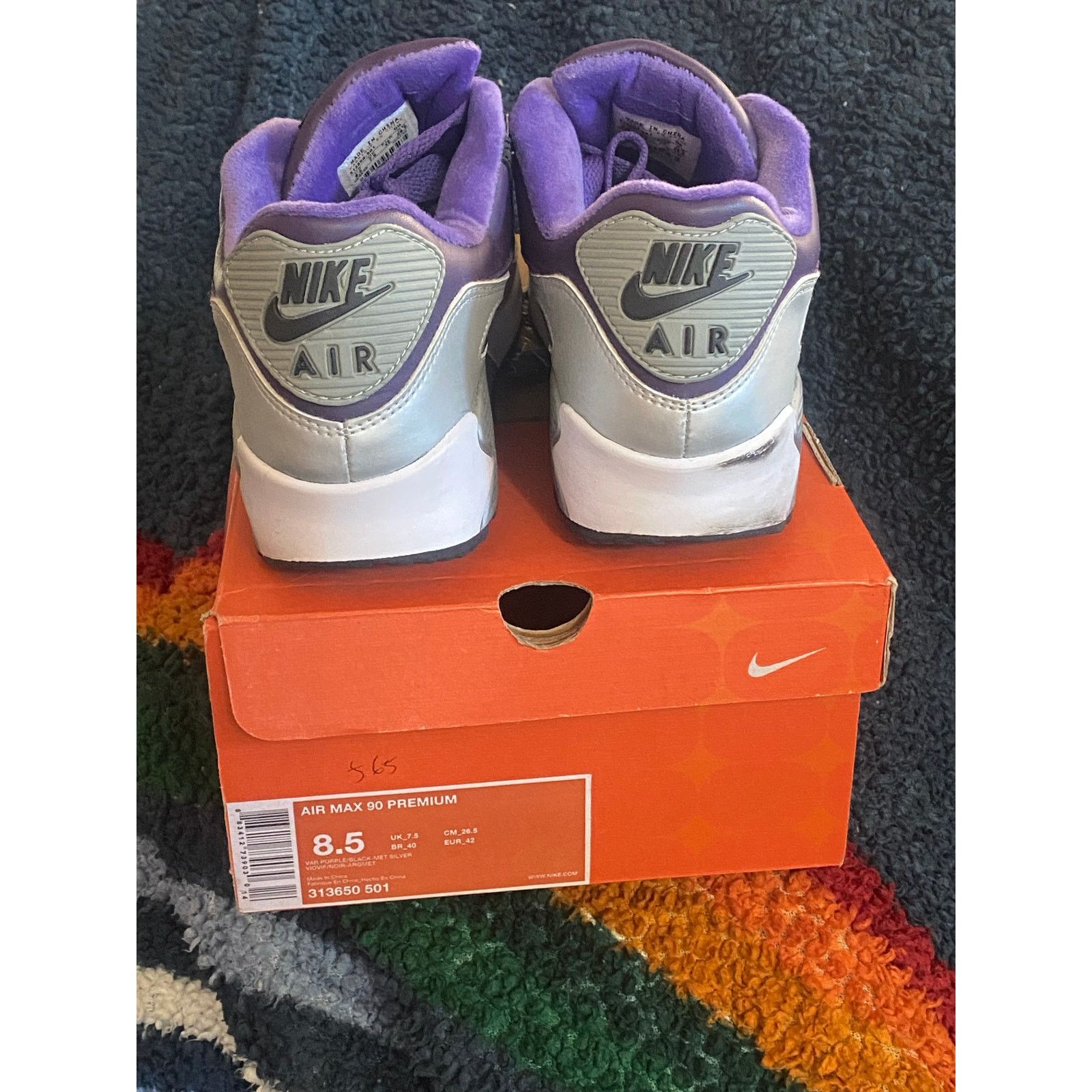 Nike Air Max 90 Premium Varsity Purple m8.5 w 10 Size US 8.5 / EU 41-42 - 4 Thumbnail