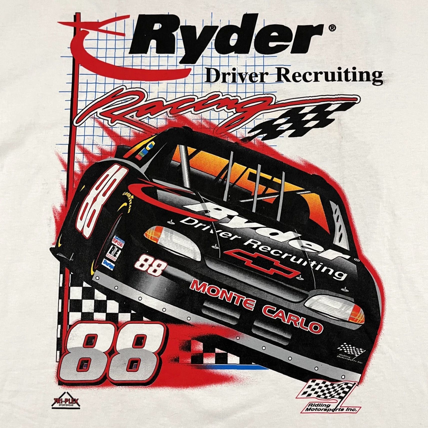 Hanes VINTAGE Kevin Schwantz Shirt Adult Mens XL White Graphic Nascar Tee Recruiting Size US XL / EU 56 / 4 - 3 Thumbnail