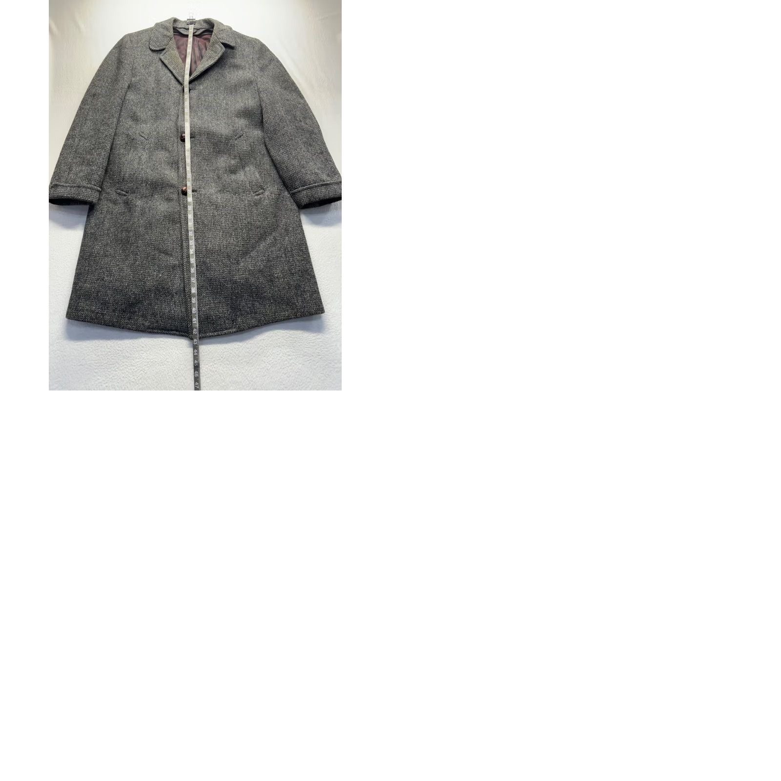 Harris Tweed VINTAGE Harris Tweed Handwoven Jacket Men's 40 Grey Wool Overcoat 100% Virgin Scottish Wool Harris Tweed Mens Jacket Size US XXS / EU 40 - 9 Thumbnail