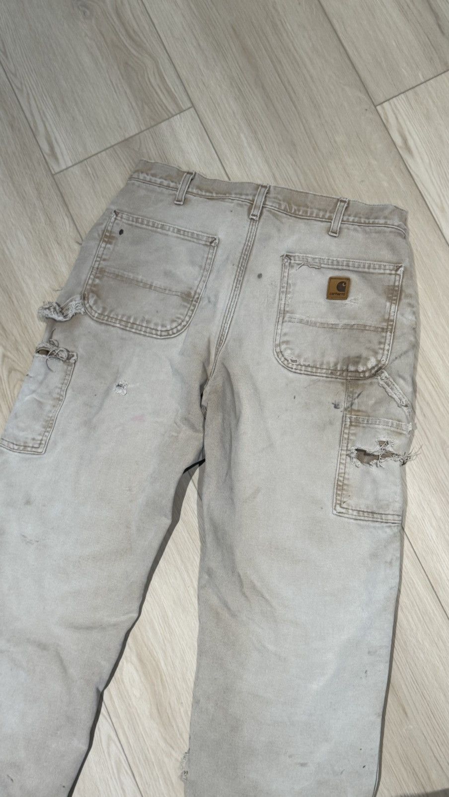 Carhartt Carhartt flannel lined carpenter pants distressed frayed Size US 32 / EU 48 - 24 Thumbnail