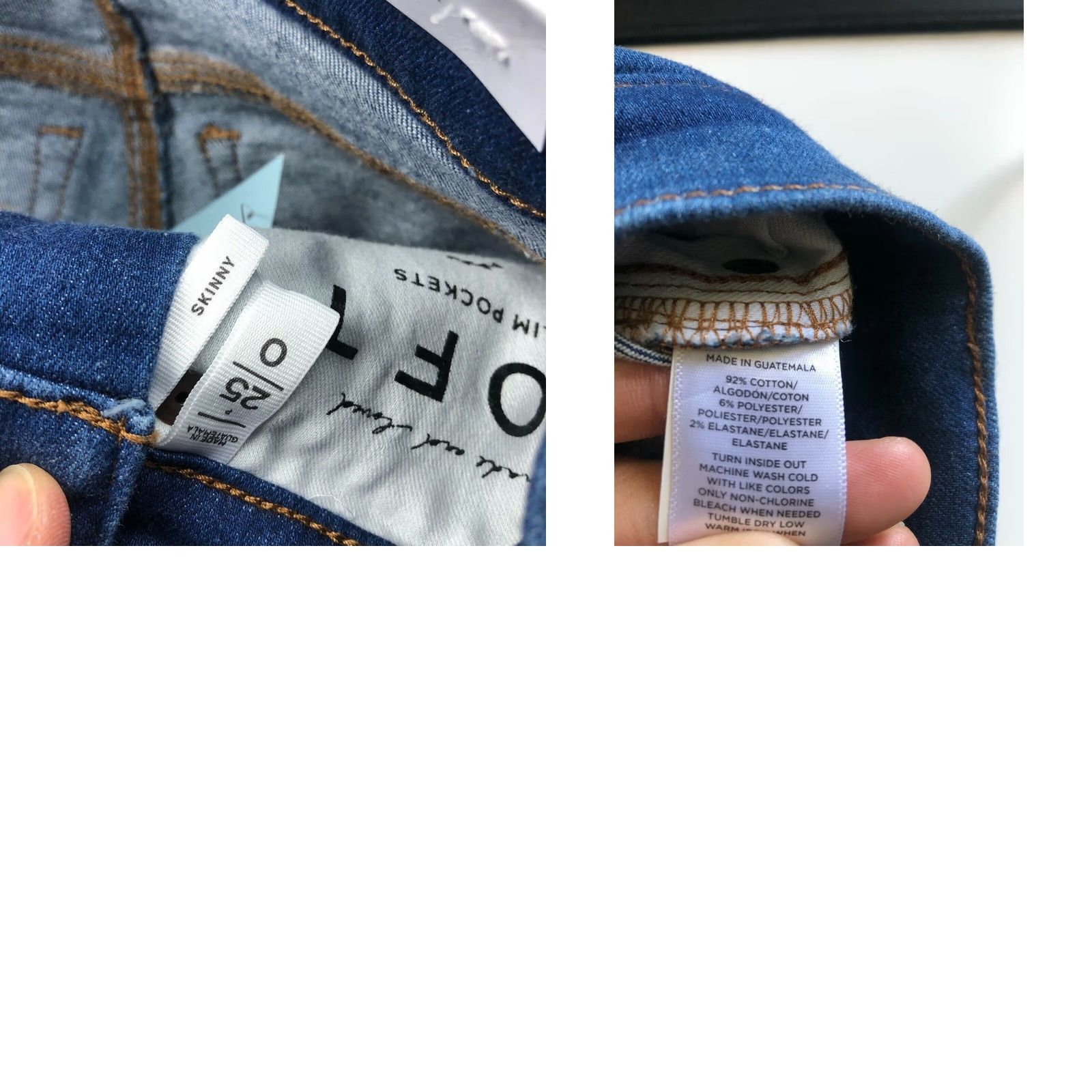 Ann Taylor LOFT Ann Taylor Skinny 25 Tag (Actual 26W 25L) NEW Frayed Stretch Jeans Size 26" / US 2 / IT 38 - 8 Thumbnail