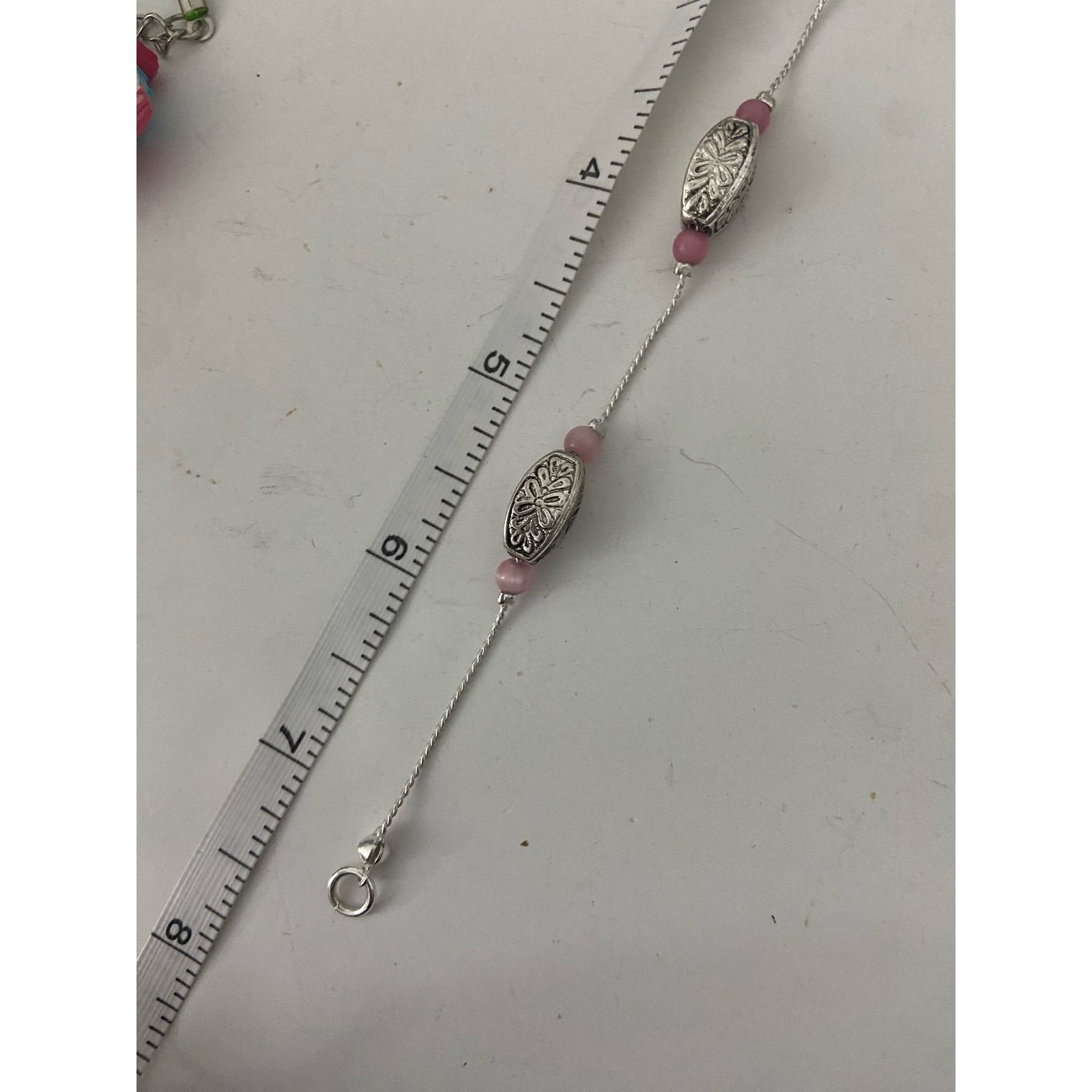 Other Chain bracelet silver tone pink beads Size ONE SIZE - 2 Thumbnail
