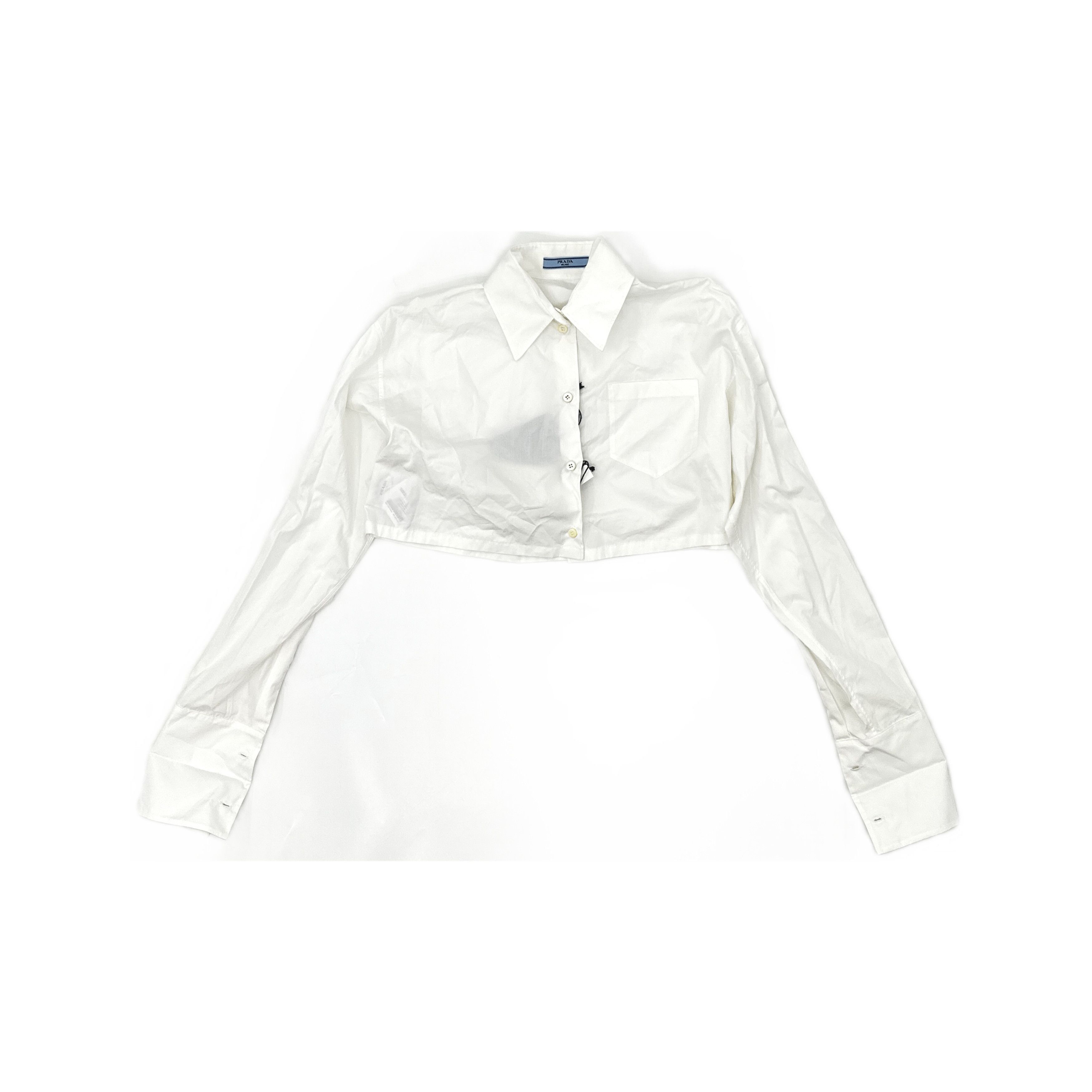 Prada Prada White Popeline Crop Top Size 38 Size XS / US 0-2 / IT 36-38 - 1 Thumbnail
