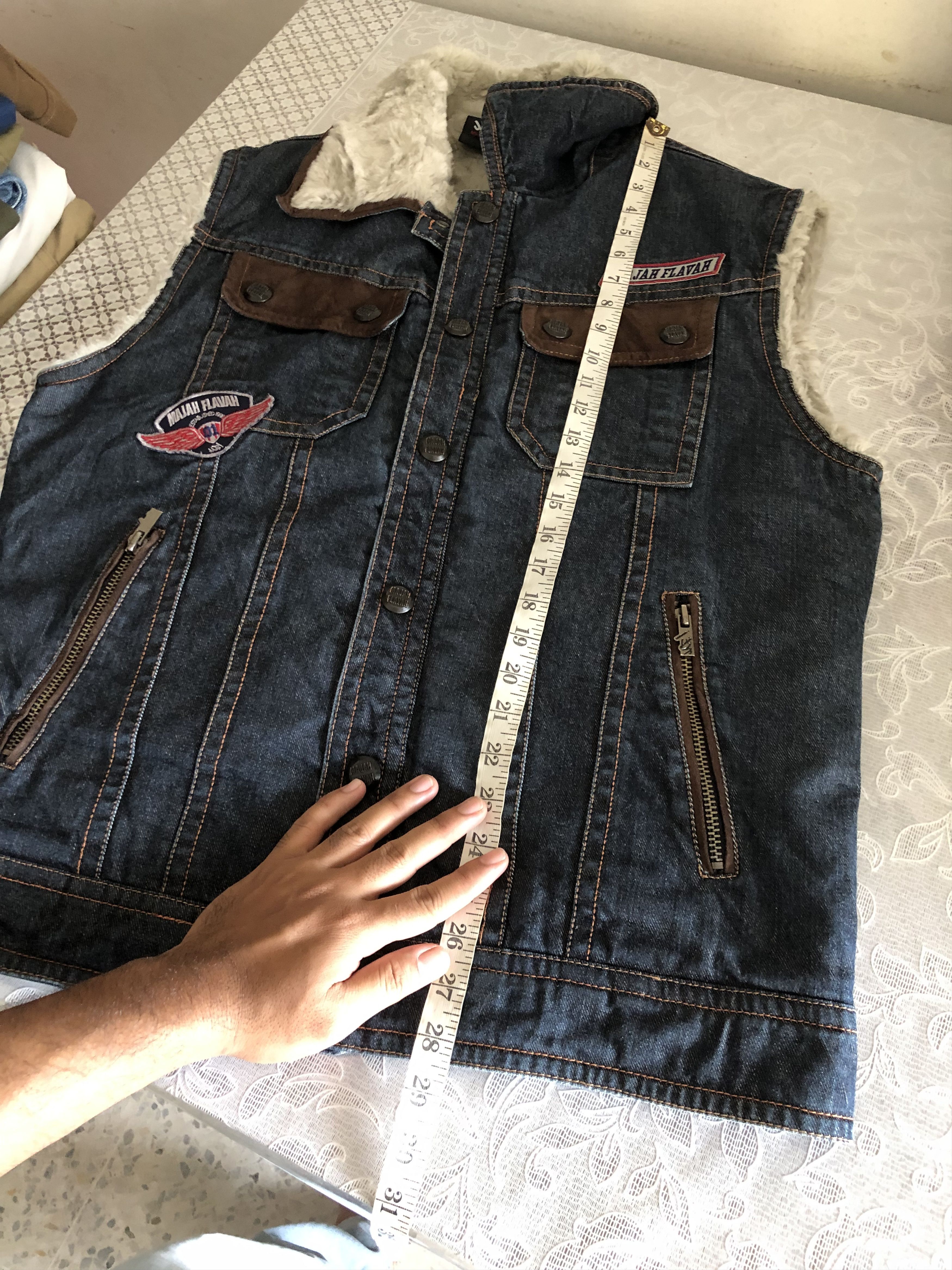 Japanese Brand Rare Majah Flavah Undaground HipHop Denim Vest Jacket Size US L / EU 52-54 / 3 - 19 Thumbnail